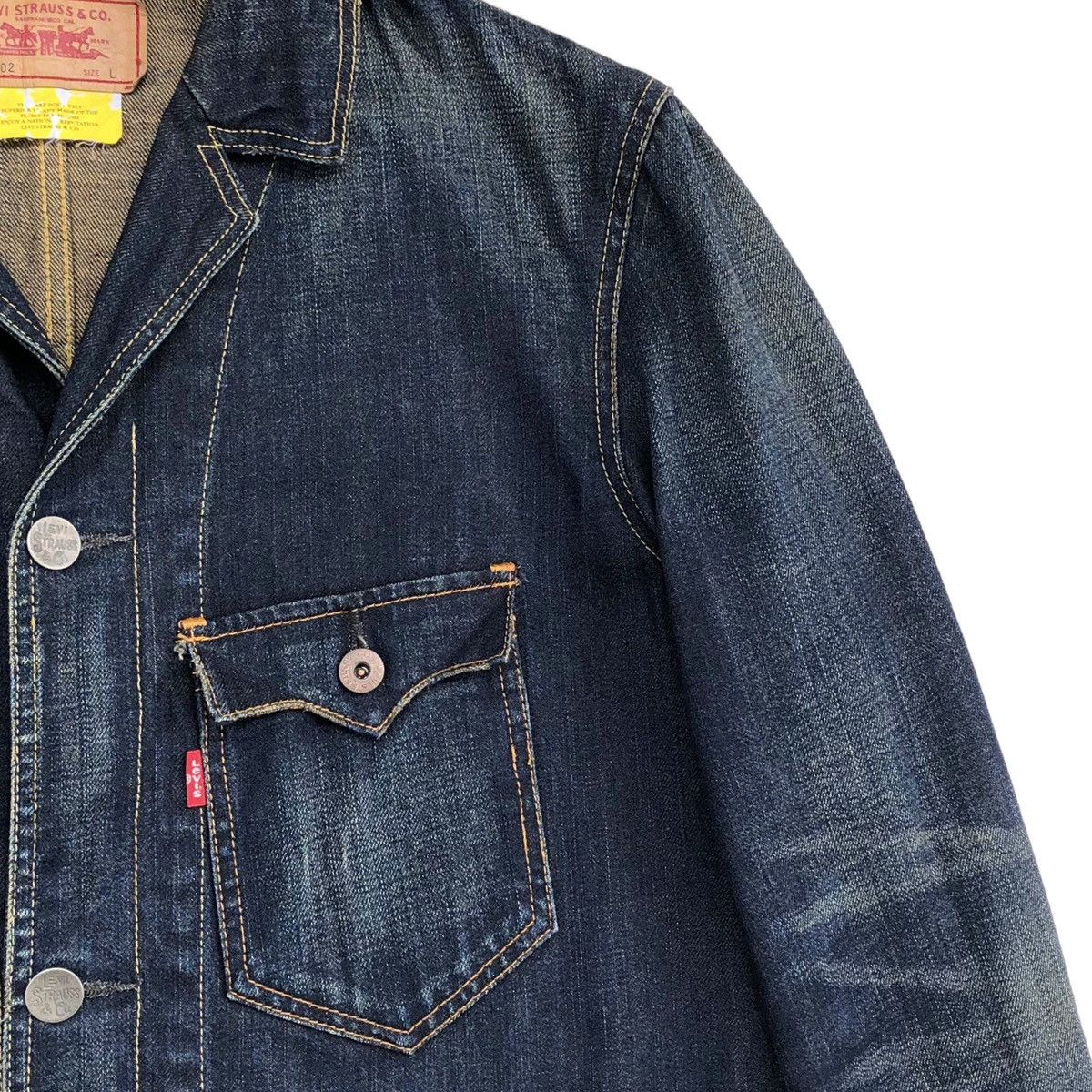 Levi's Vintage Clothing Levis Red Tab Workers Chore Denim Jacket Size US L / EU 52-54 / 3 - 3 Thumbnail