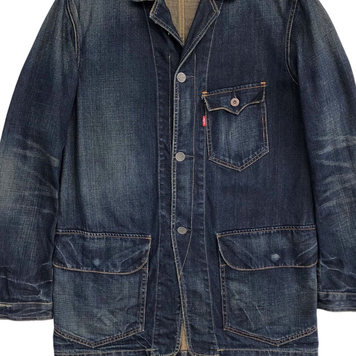 Levi's Vintage Clothing Levis Red Tab Workers Chore Denim Jacket Size US L / EU 52-54 / 3 - 2 Thumbnail