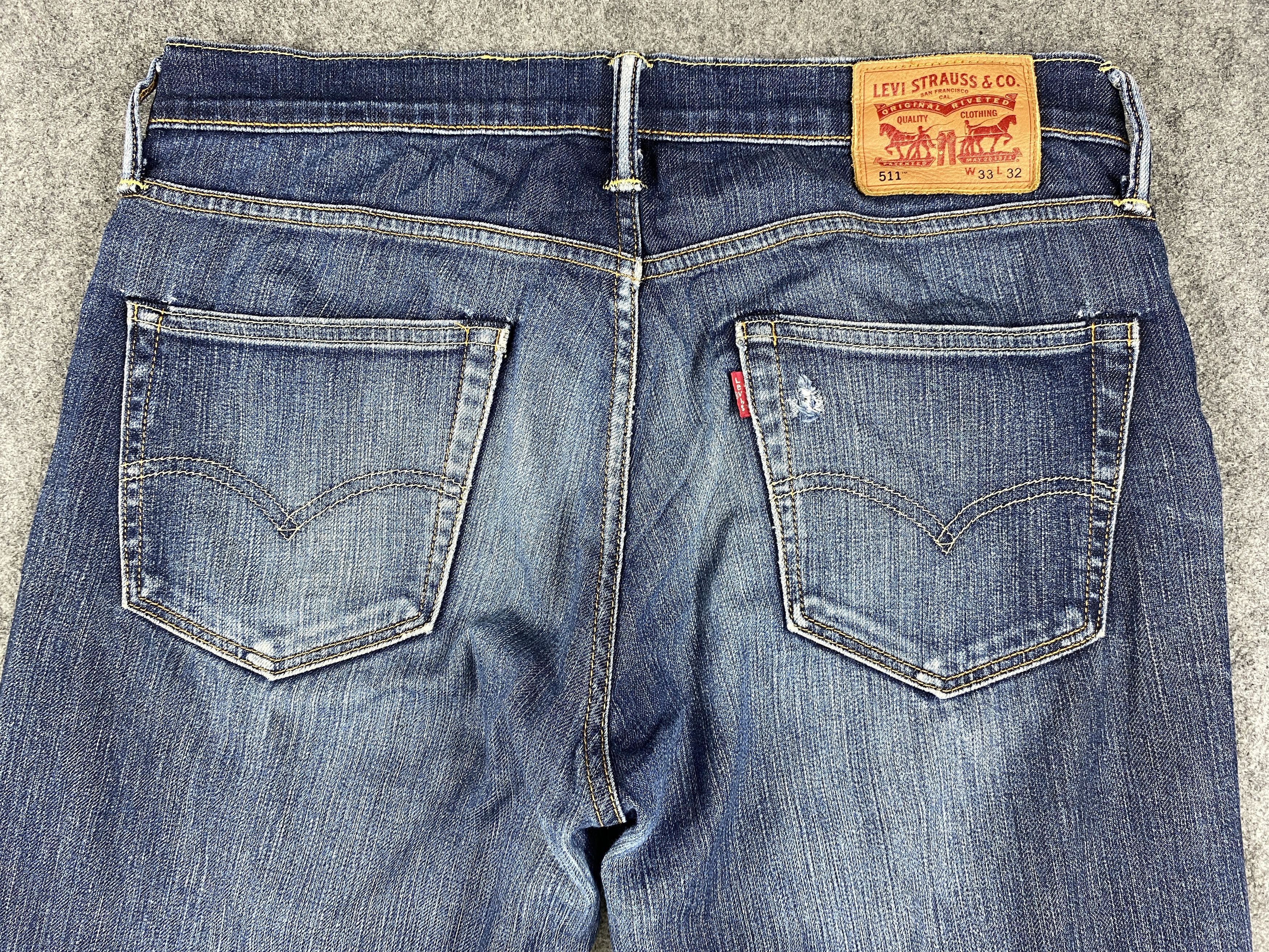 Levi's Distressed Blue Levi's 511 Jeans 33x32 Denim -JN1401 Size US 33 - 4 Thumbnail