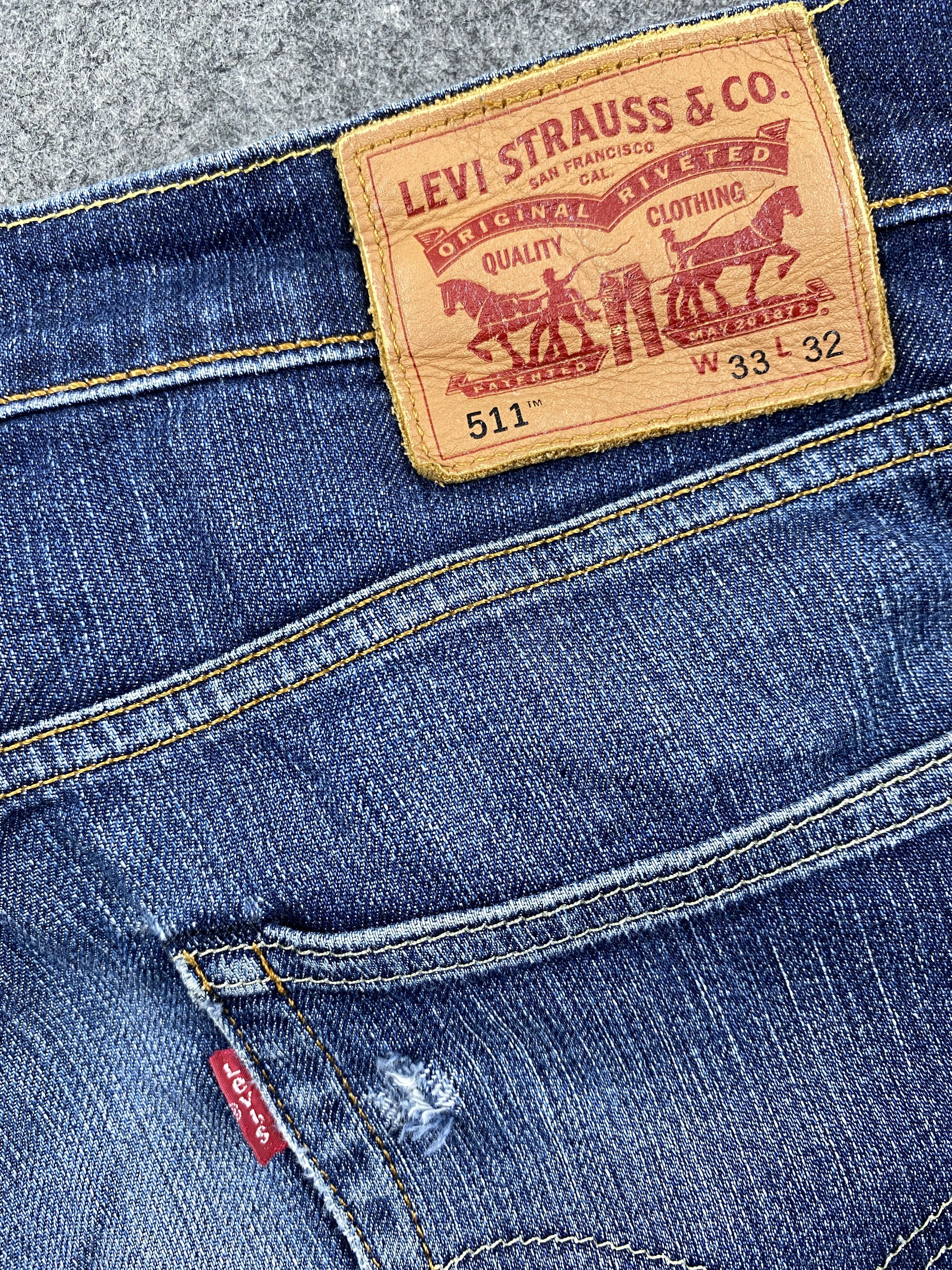 Levi's Distressed Blue Levi's 511 Jeans 33x32 Denim -JN1401 Size US 33 - 10 Thumbnail