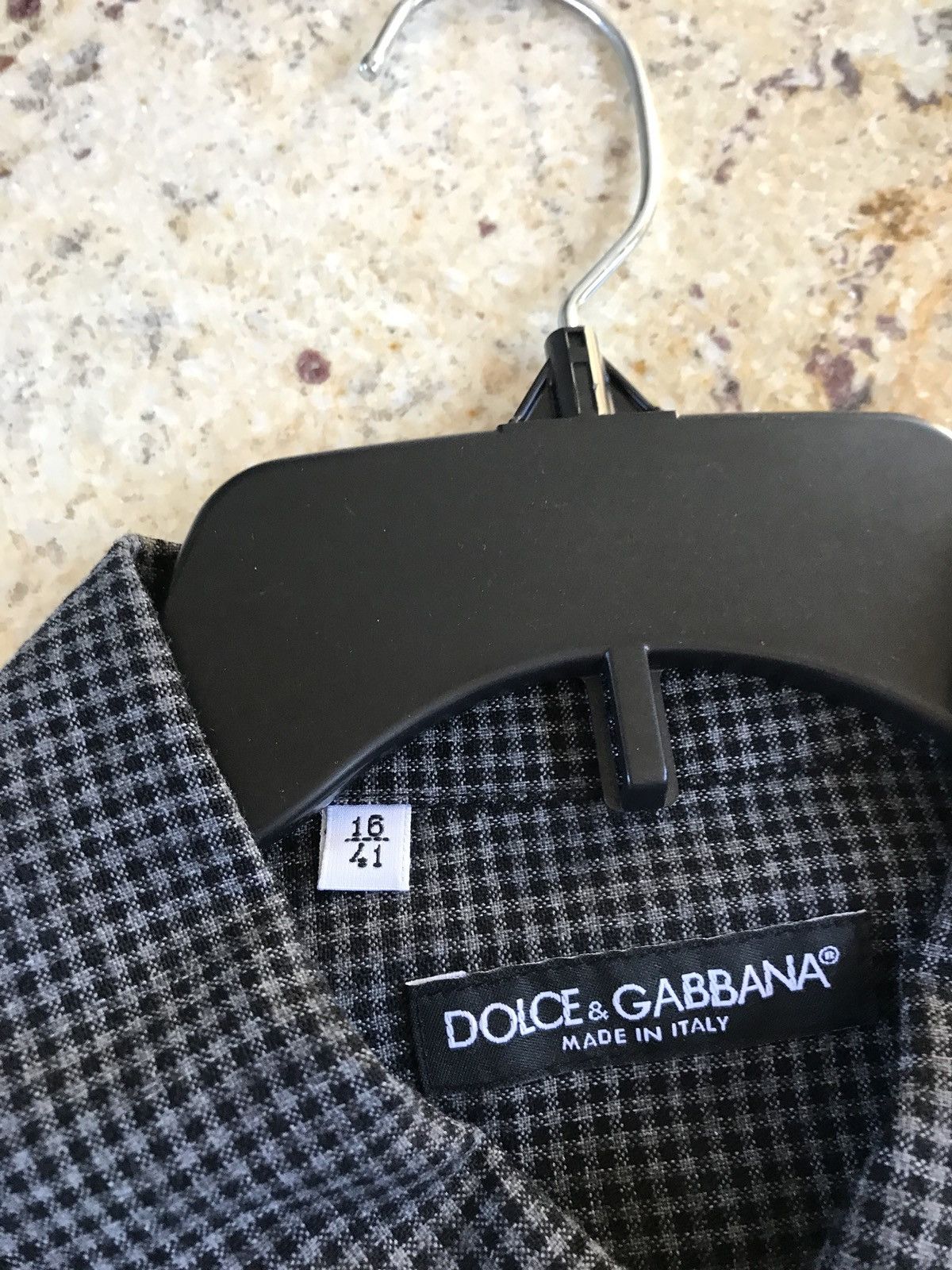 Dolce & Gabbana Grey & Black Fine Box Wool Button Up Size US L / EU 52-54 / 3 - 9 Thumbnail