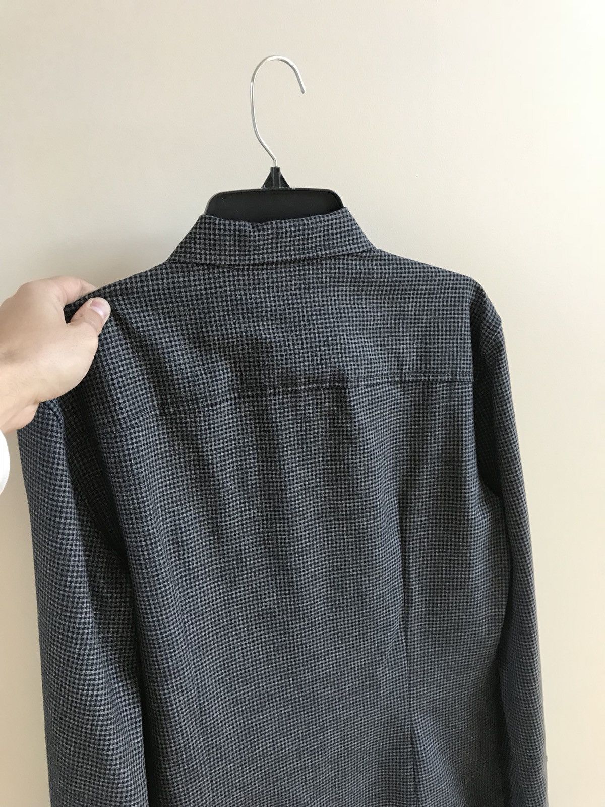 Dolce & Gabbana Grey & Black Fine Box Wool Button Up Size US L / EU 52-54 / 3 - 14 Thumbnail