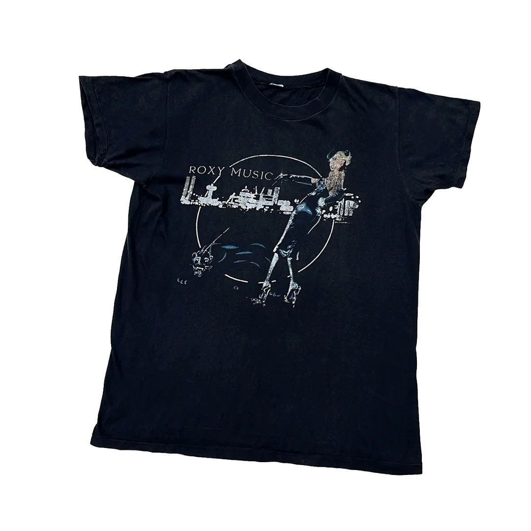 image of Band Tees x Tour Tee Roxy Music 80's For Your Pleasure Album VTG Promo Usa Made T in Black (Size La