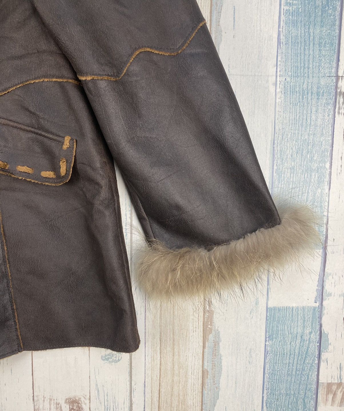 Genuine Leather Fur Leather Jacket Size US L / EU 52-54 / 3 - 3 Thumbnail