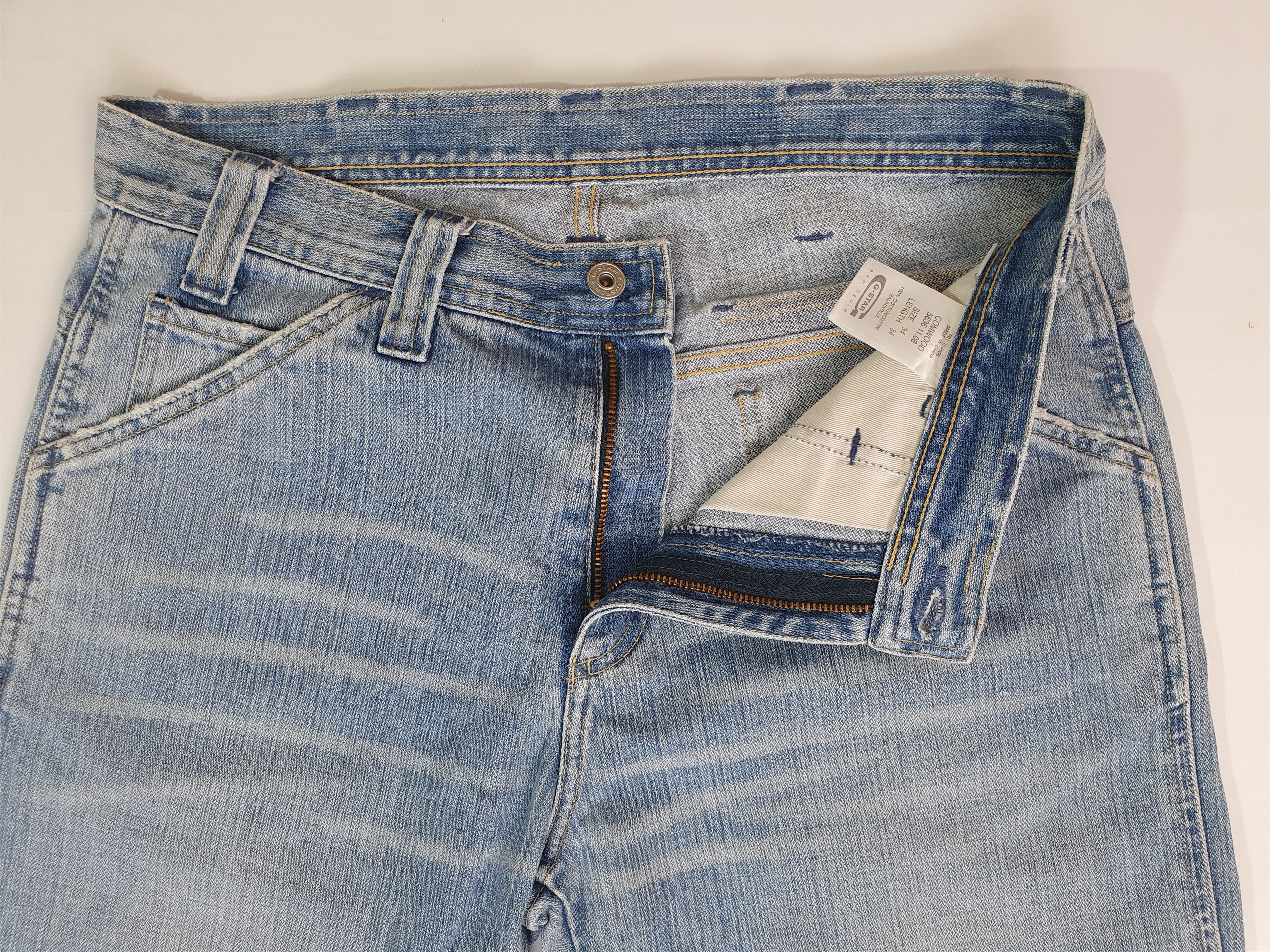 G-Star 90s Vintage Flare Gstar Comwood Jeans Biker Knees Size US 33 - 5 Thumbnail