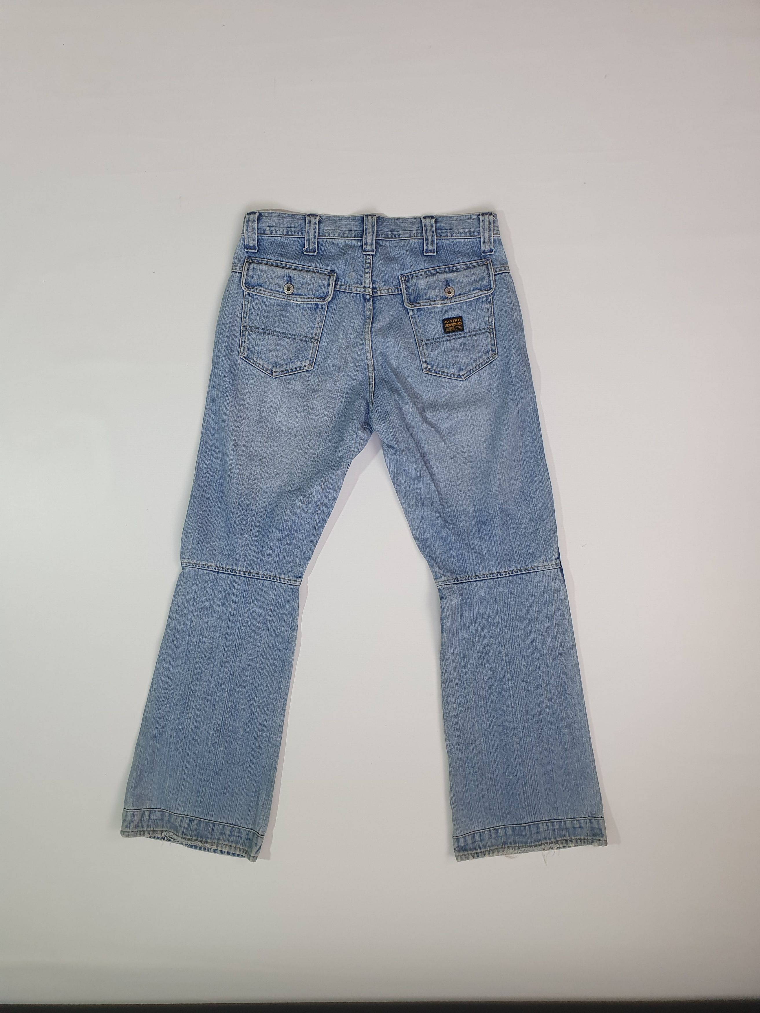 G-Star 90s Vintage Flare Gstar Comwood Jeans Biker Knees Size US 33 - 3 Thumbnail