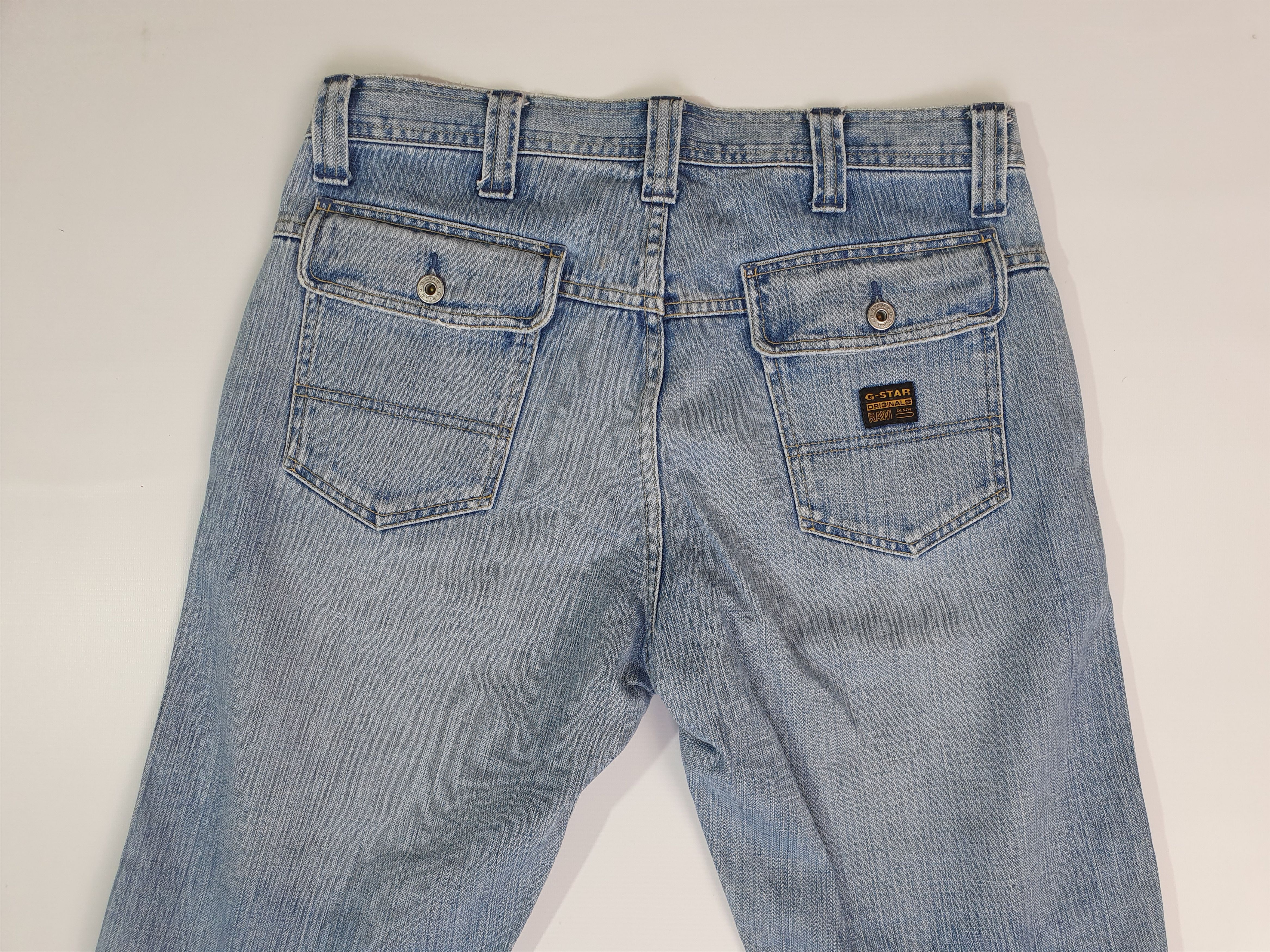 G-Star 90s Vintage Flare Gstar Comwood Jeans Biker Knees Size US 33 - 7 Thumbnail