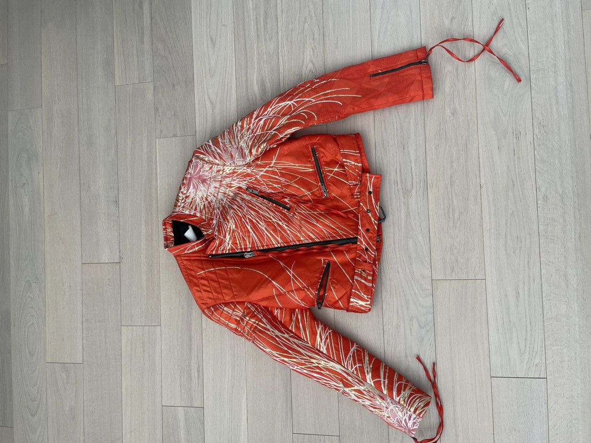 image of Haider Ackermann Sample 1/1 Orange Fireworks Biker Ss17, Men's (Size Small)