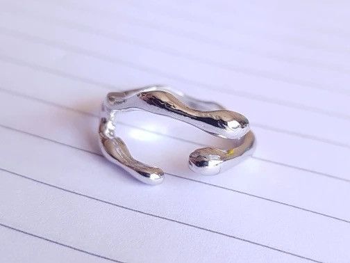 Jewelry Irregular Liquid Branch Adjustable Ring Size ONE SIZE - 4 Thumbnail