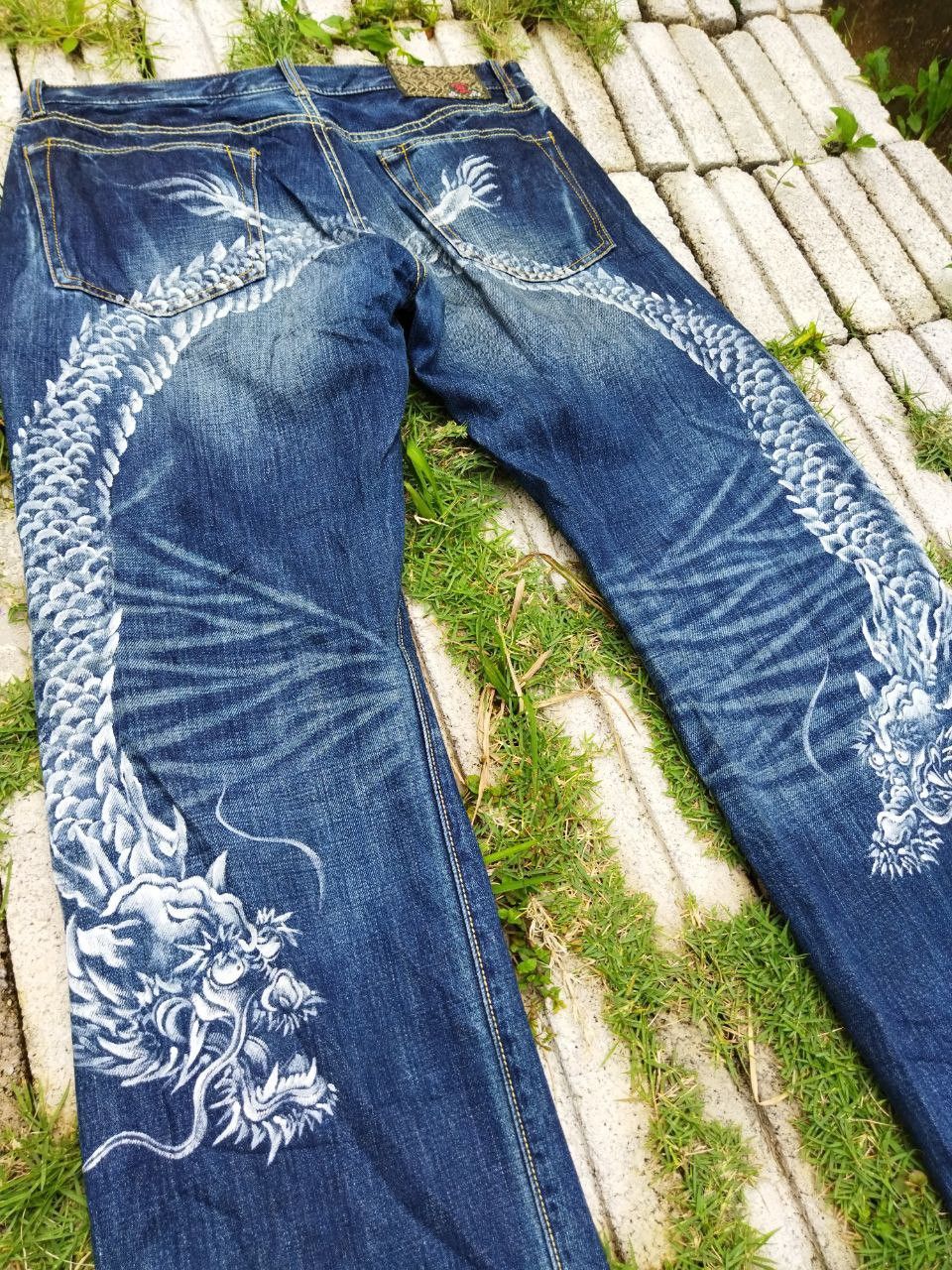 Eternal Eternal Japan Dragon Print Sukajan Jeans Size US 34 / EU 50 - 3 Thumbnail