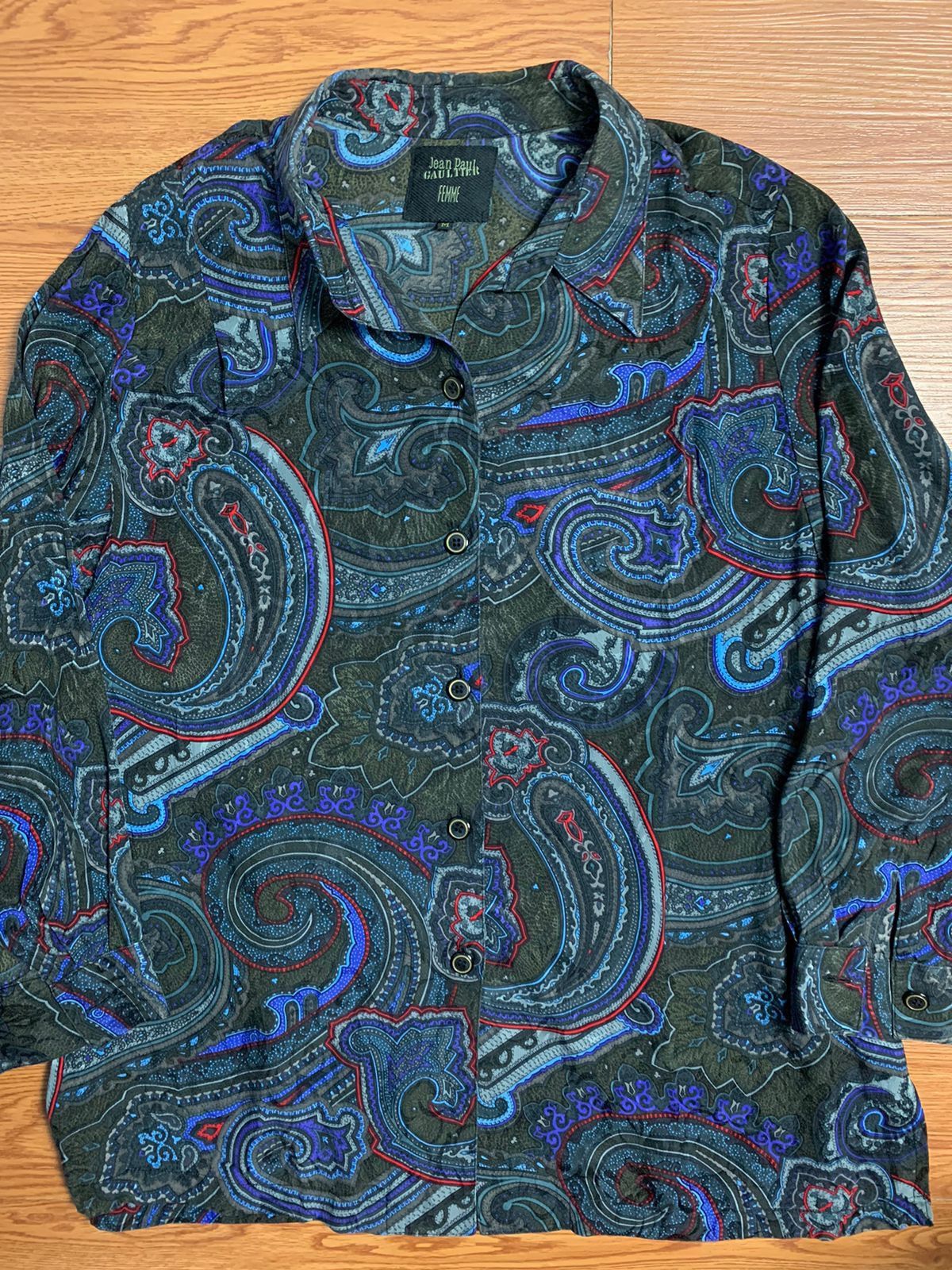 Jean Paul Gaultier Vtg Jean Paul Gaultier Paisley Silk Shirt Size M / US 6-8 / IT 42-44 - 2 Thumbnail