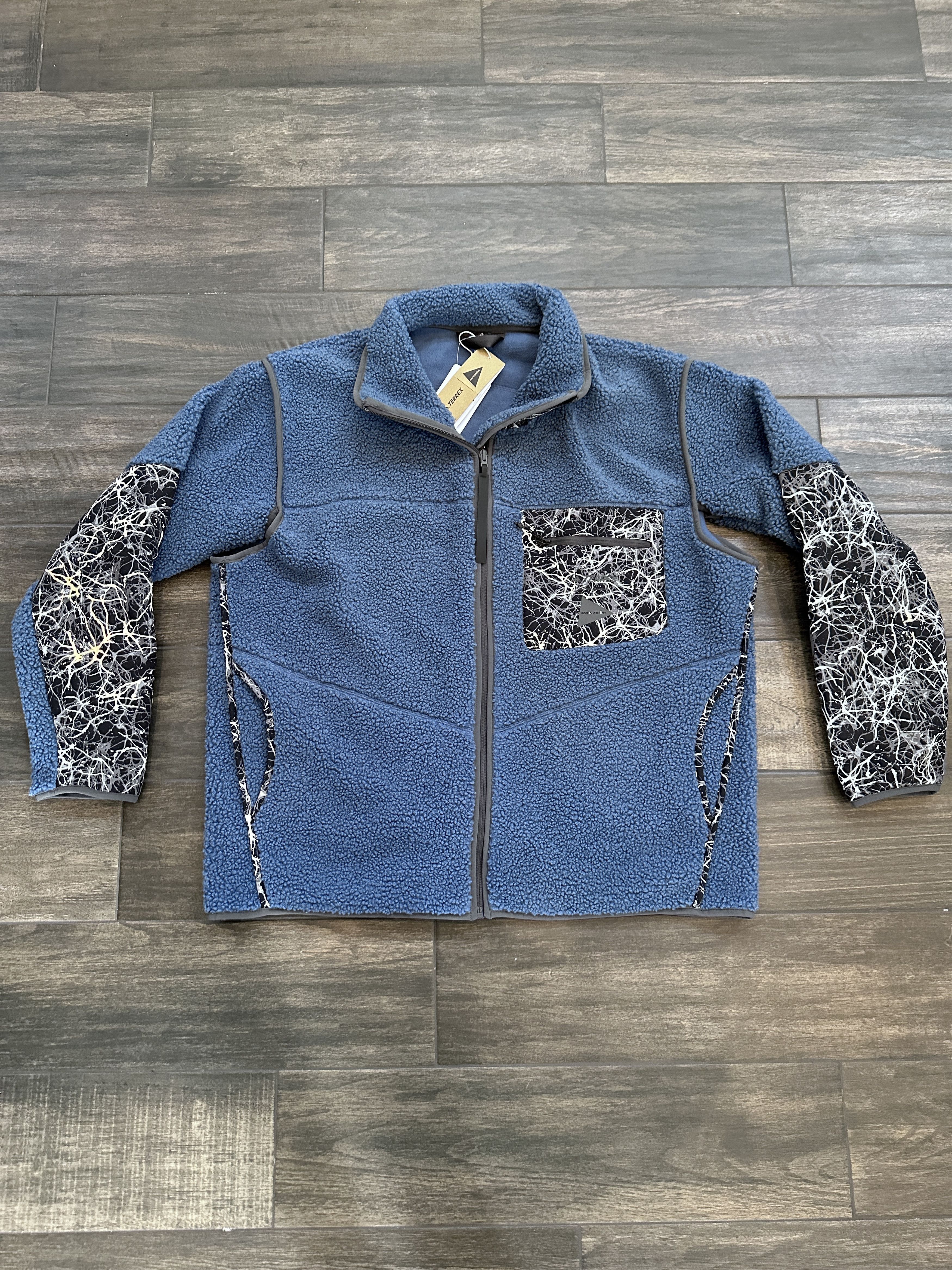 image of Adidas Terrex Fleece Jacket Navy Blue, Men's (Size Medium)