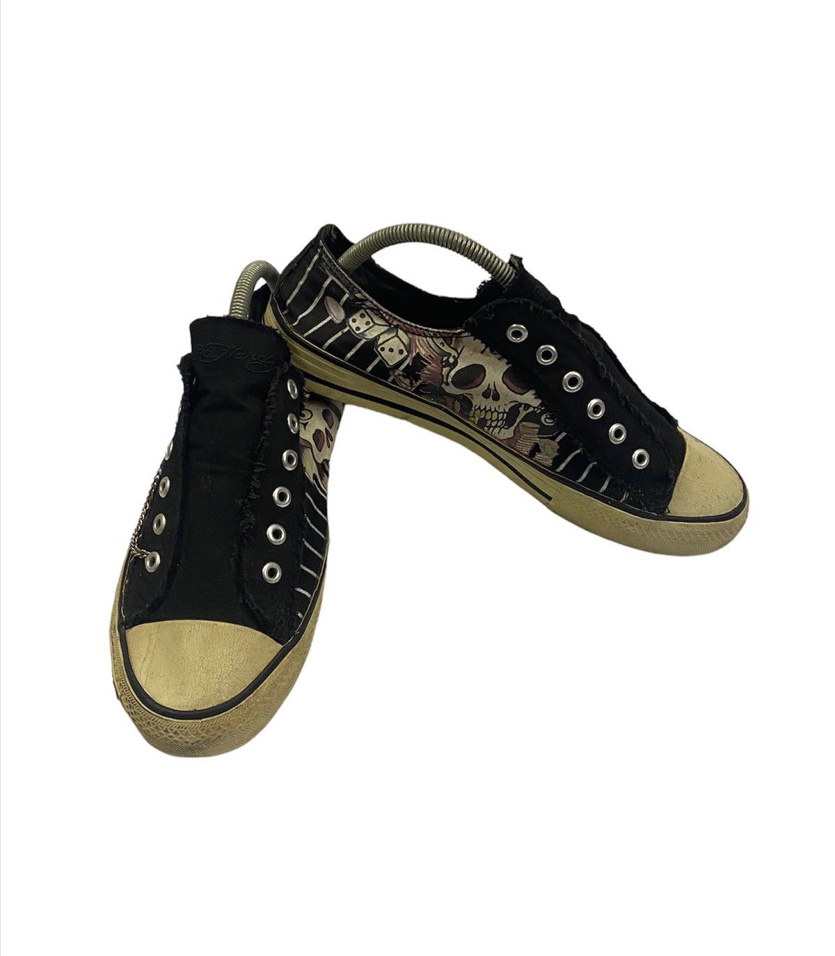 image of Art Comes First x Ed Hardy Skull Shoes in Black, Men's (Size 9)