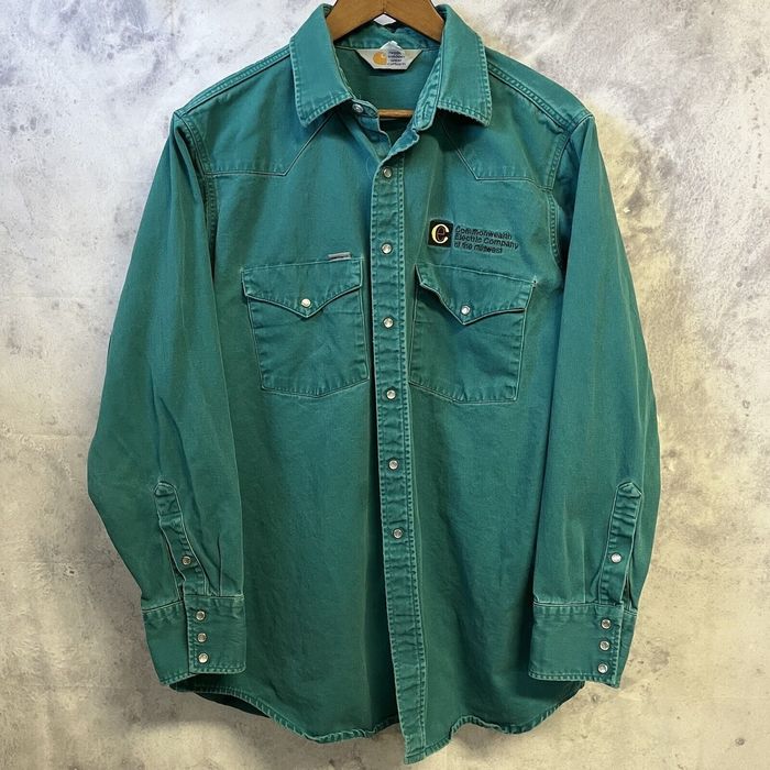 Carhartt Ombre Check Long Sleeve Western Shirt, Men's XL cotton red type Vintage Second Hand