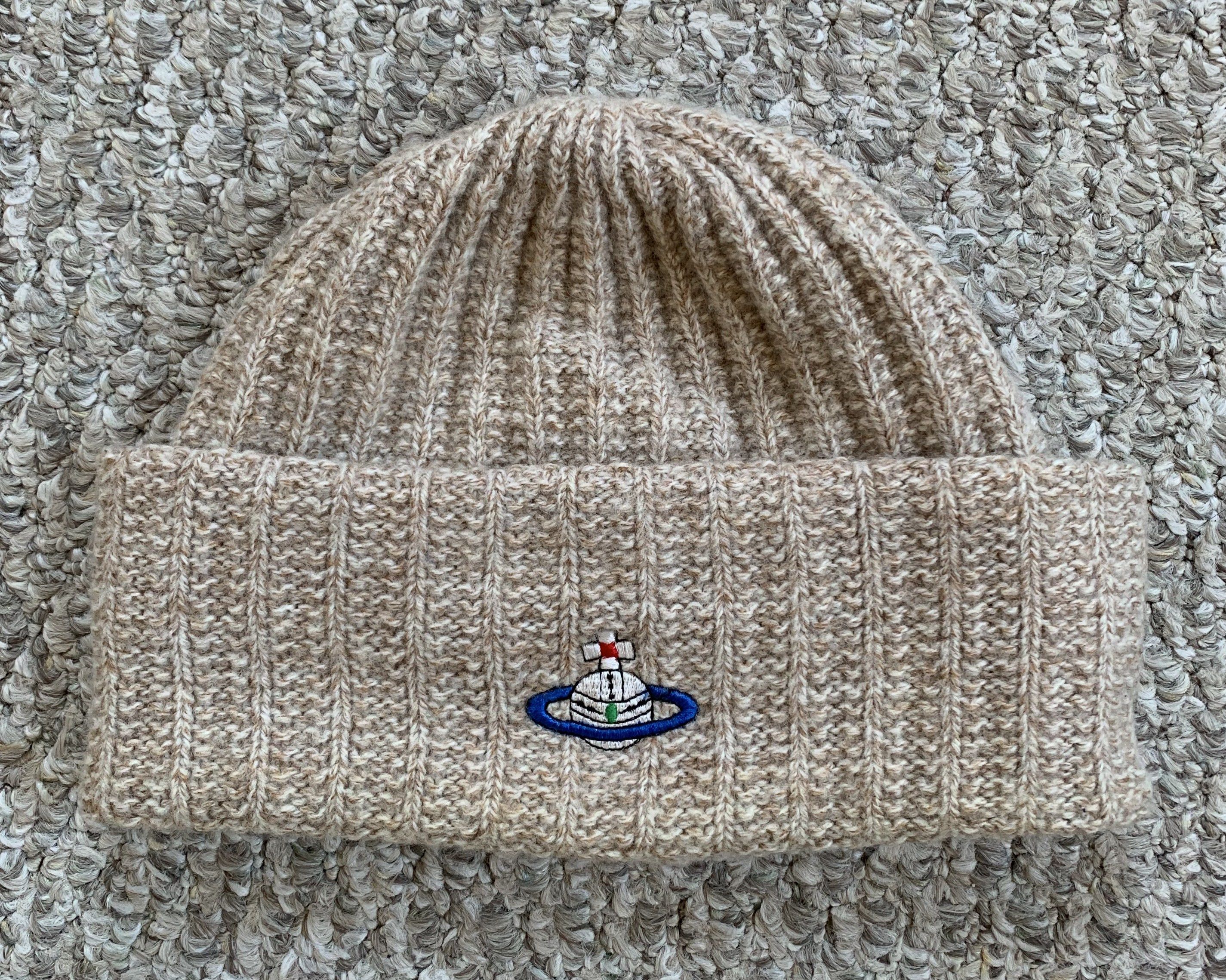 image of Vivienne Westwood Orb Beanie in Beige, Men's