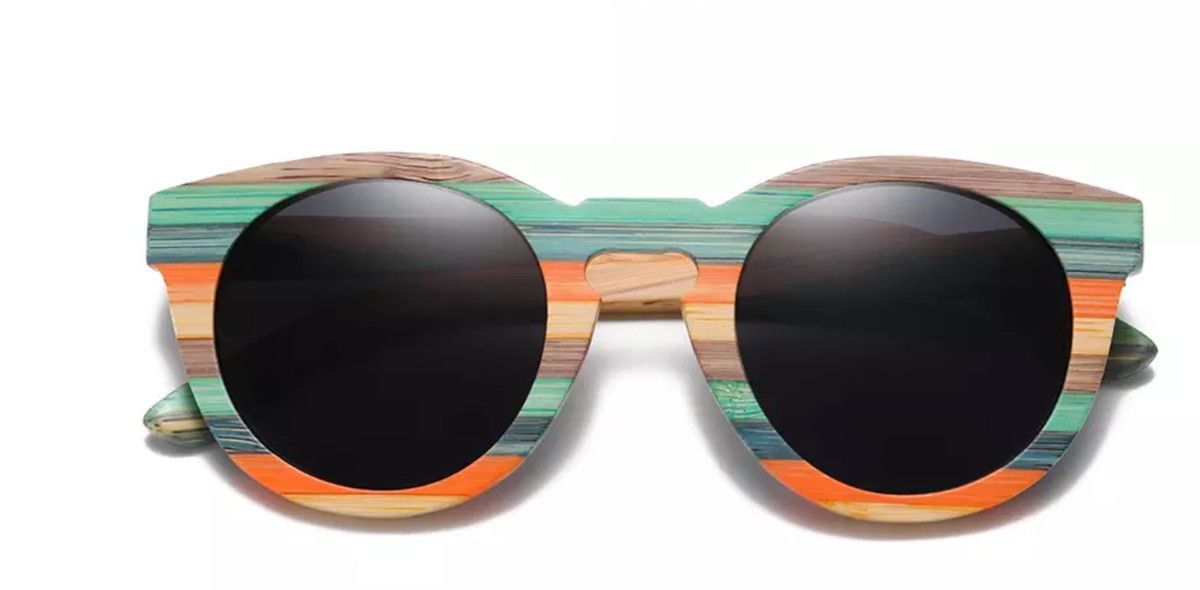 Jewelry Bamboo Oval Wood Polarized Sunglasses Size ONE SIZE - 2 Thumbnail