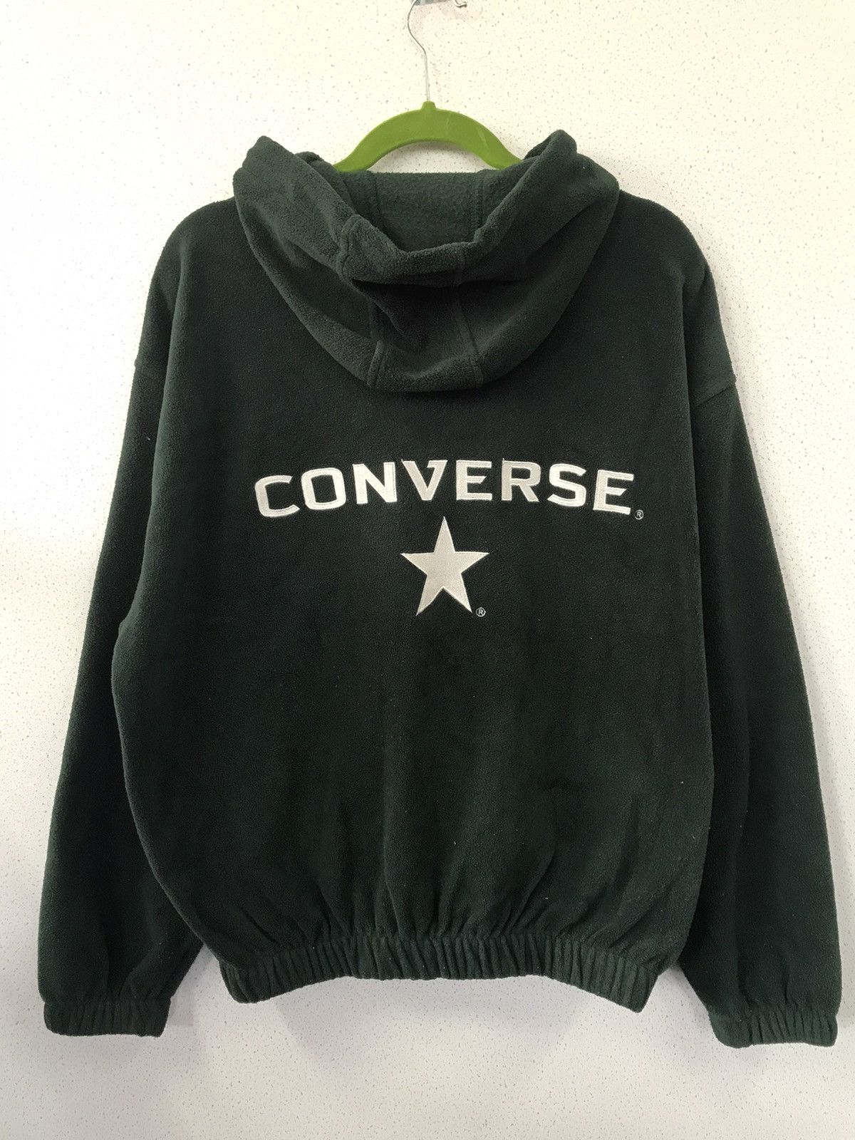 image of Converse Fleece Hoodie in Green, Men's (Size Large)