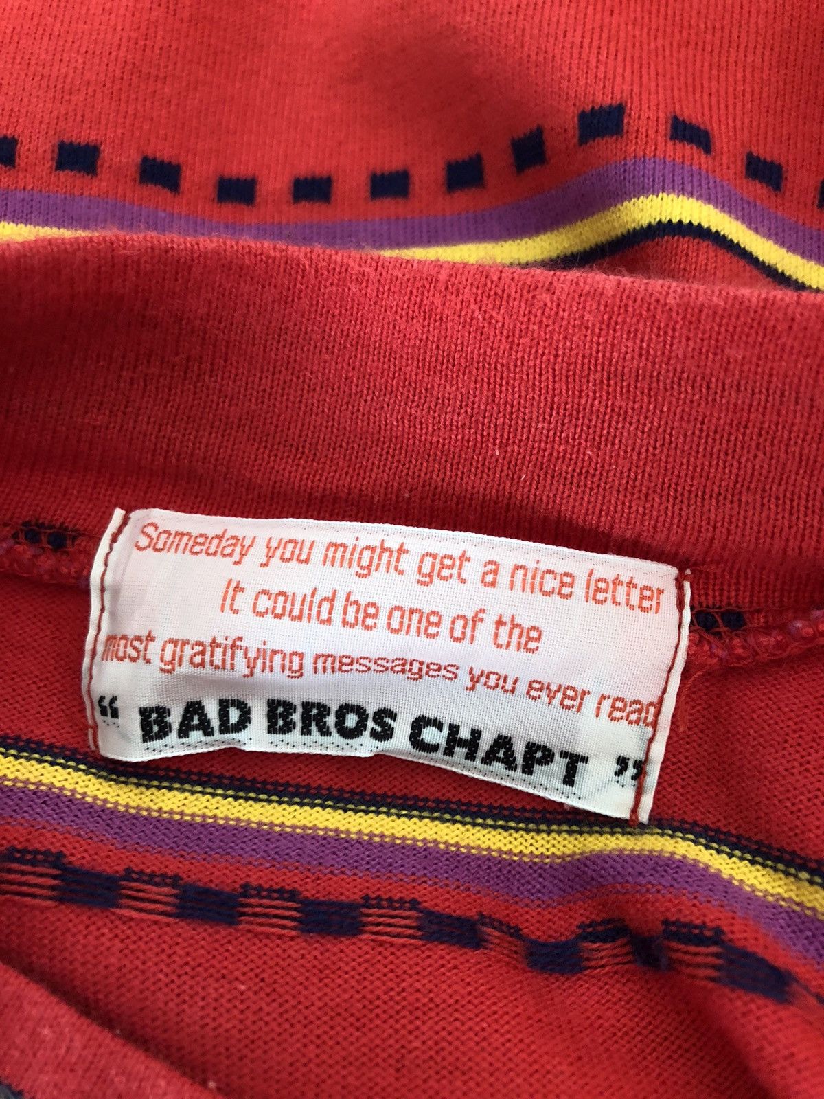 Vintage VTG 90s Bad Bros Chapt Narrow Striped Long Sleeve t shirt Size US M / EU 48-50 / 2 - 10 Thumbnail