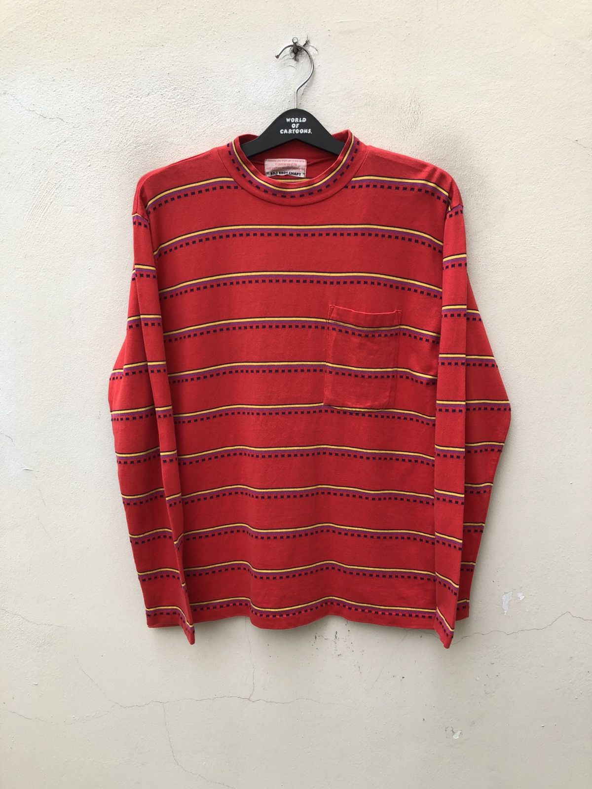 Vintage VTG 90s Bad Bros Chapt Narrow Striped Long Sleeve t shirt Size US M / EU 48-50 / 2 - 1 Thumbnail