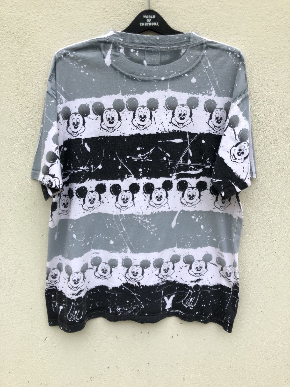 Disney Vtg 80s Disney Mickey Mouse Over Print Border t shirt Size US XL / EU 56 / 4 - 6 Thumbnail