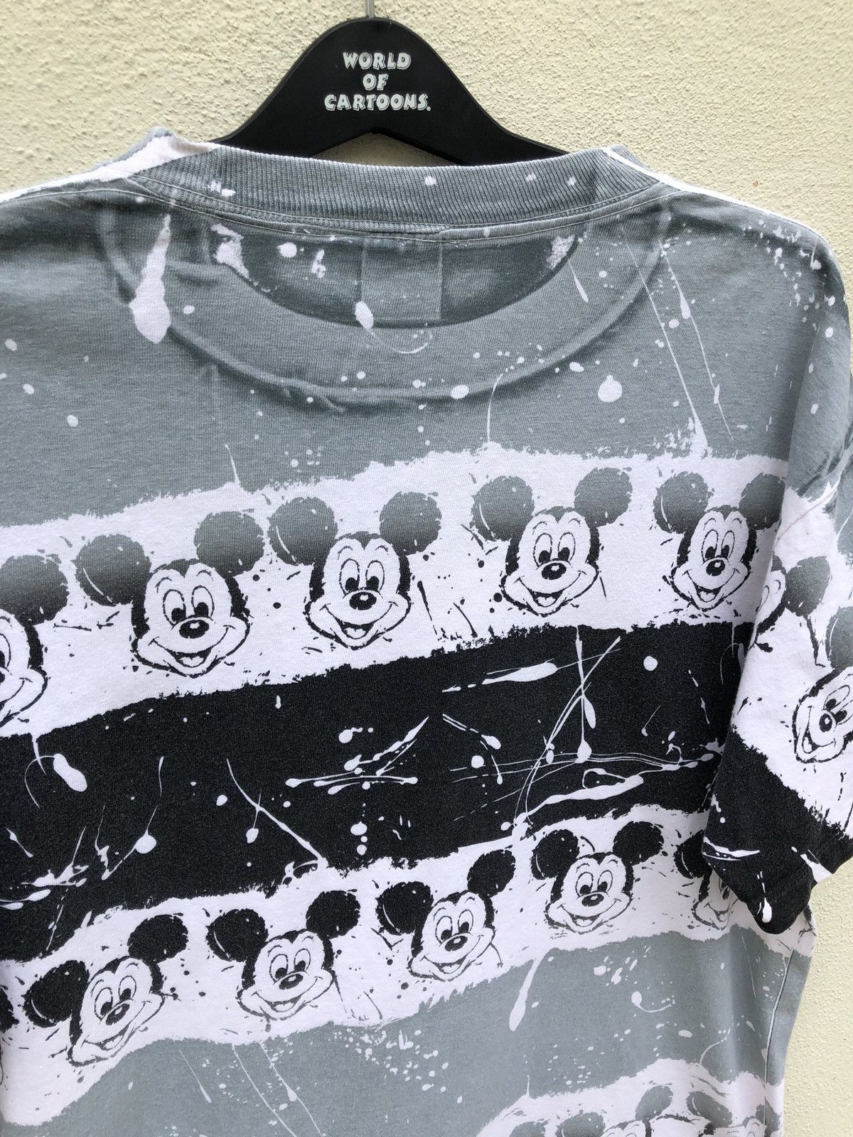 Disney Vtg 80s Disney Mickey Mouse Over Print Border t shirt Size US XL / EU 56 / 4 - 7 Thumbnail