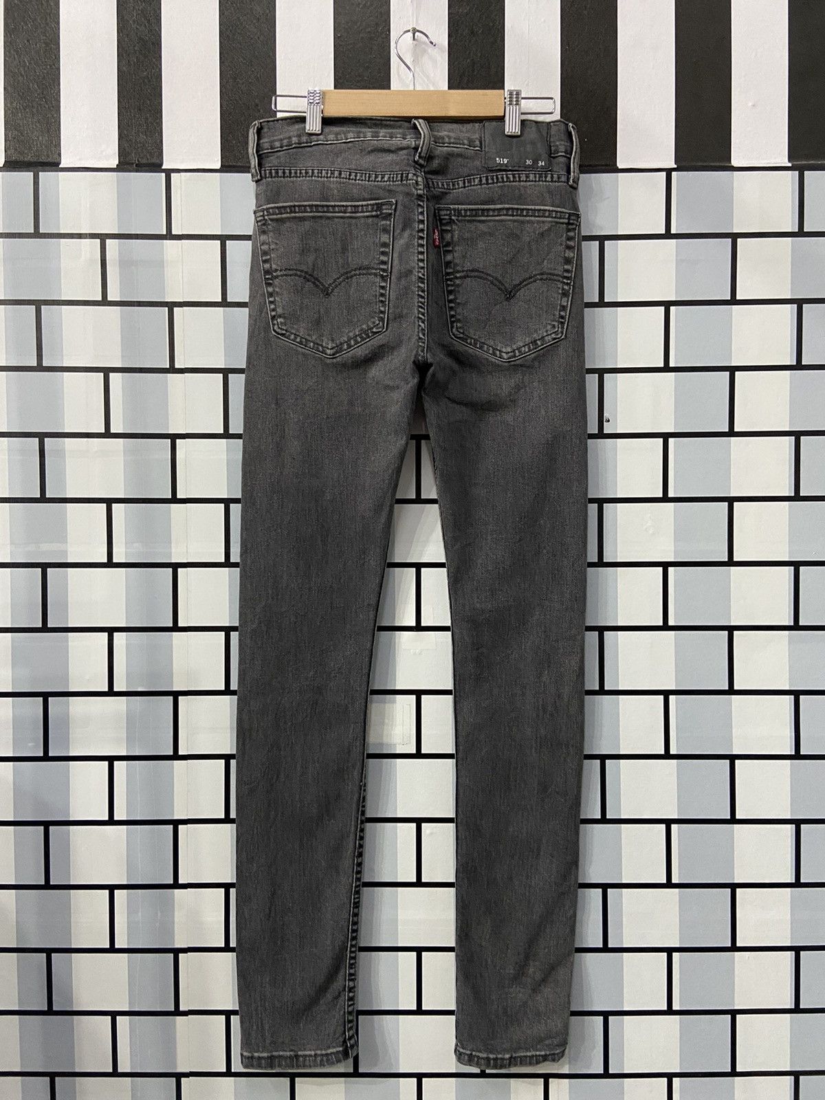 Levi's × Vintage Vintage Levi’s 519 Distressed Skinny Grey Denim Pants 30X34 Size US 30 / EU 46 - 2 Thumbnail
