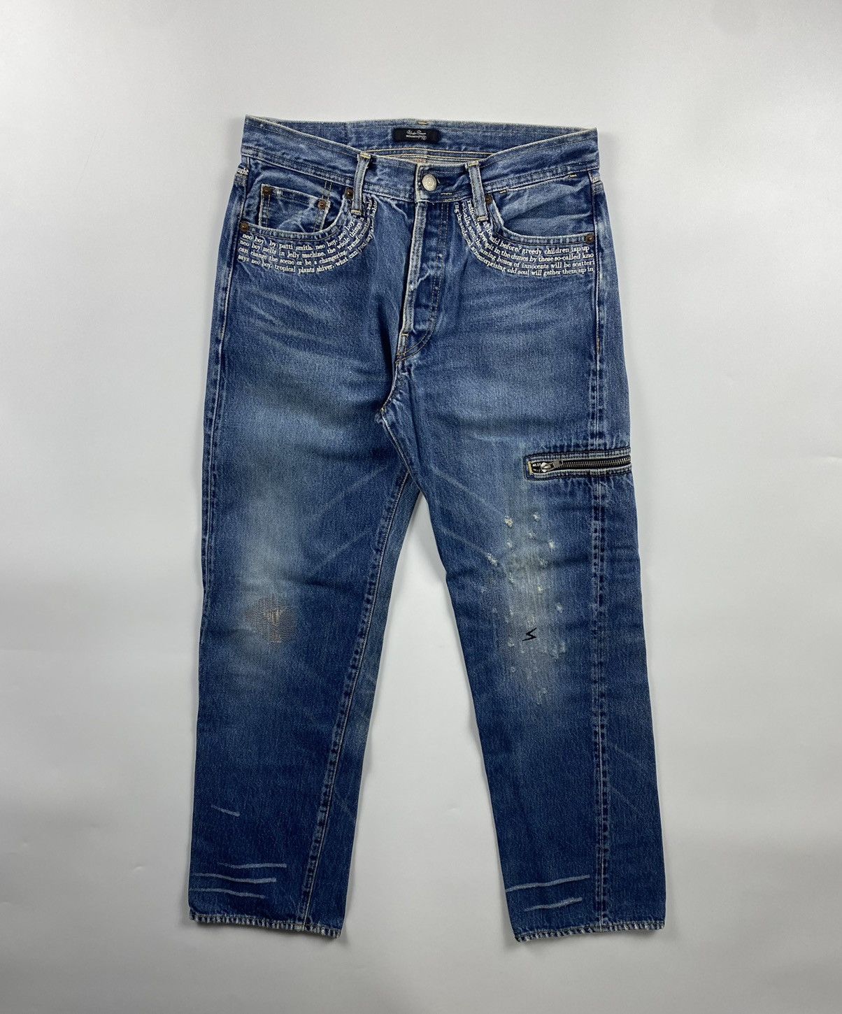 Image of Undercover S/s’09 “Neoboy” Patti Smith Poem Denim Pants, Men's (Size 30)