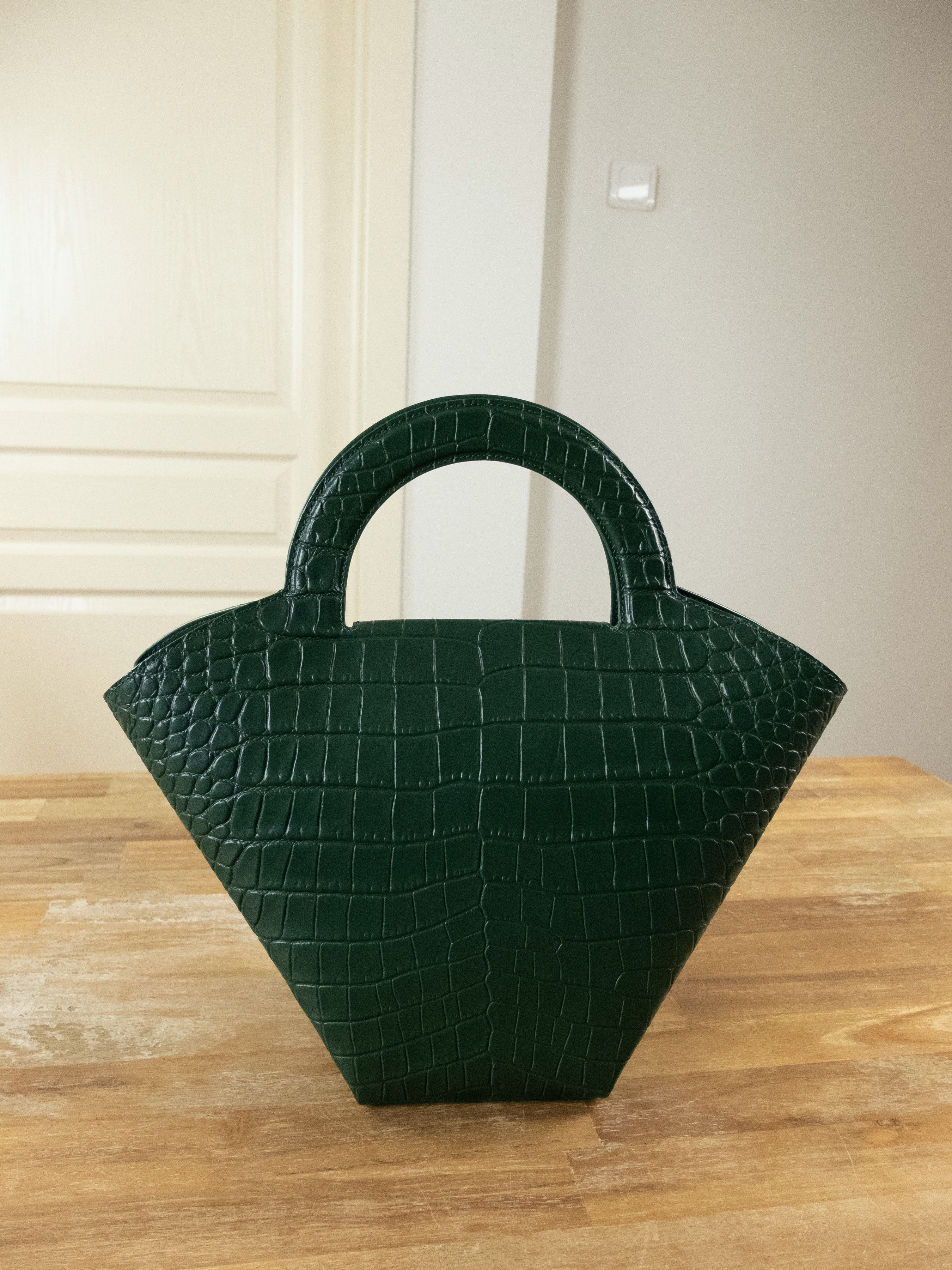 Bottega Veneta BOTTEGA VENETA Doll green croc effect leather handbag bag Size ONE SIZE - 8 Thumbnail