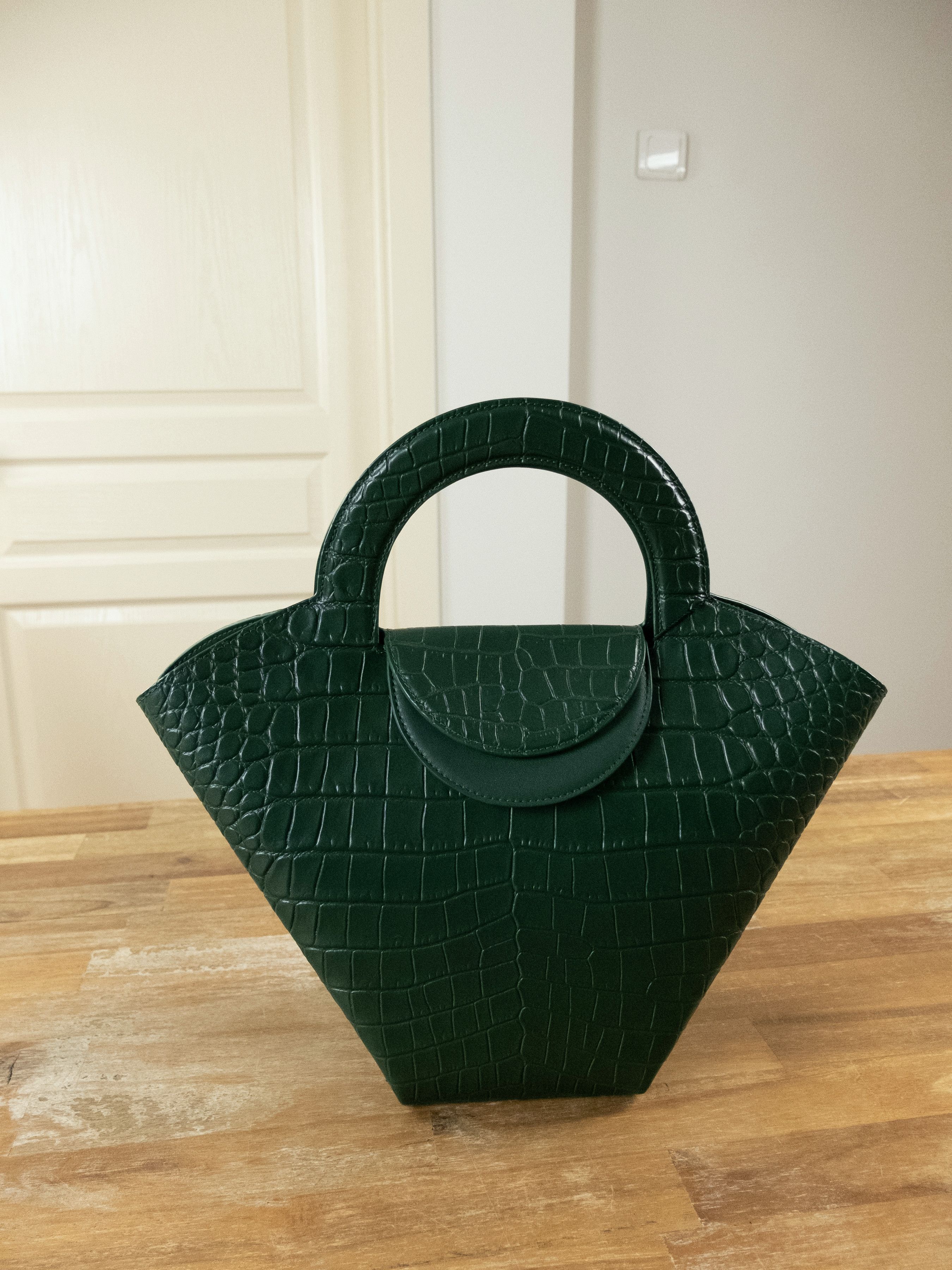 Bottega Veneta BOTTEGA VENETA Doll green croc effect leather handbag bag Size ONE SIZE - 3 Thumbnail