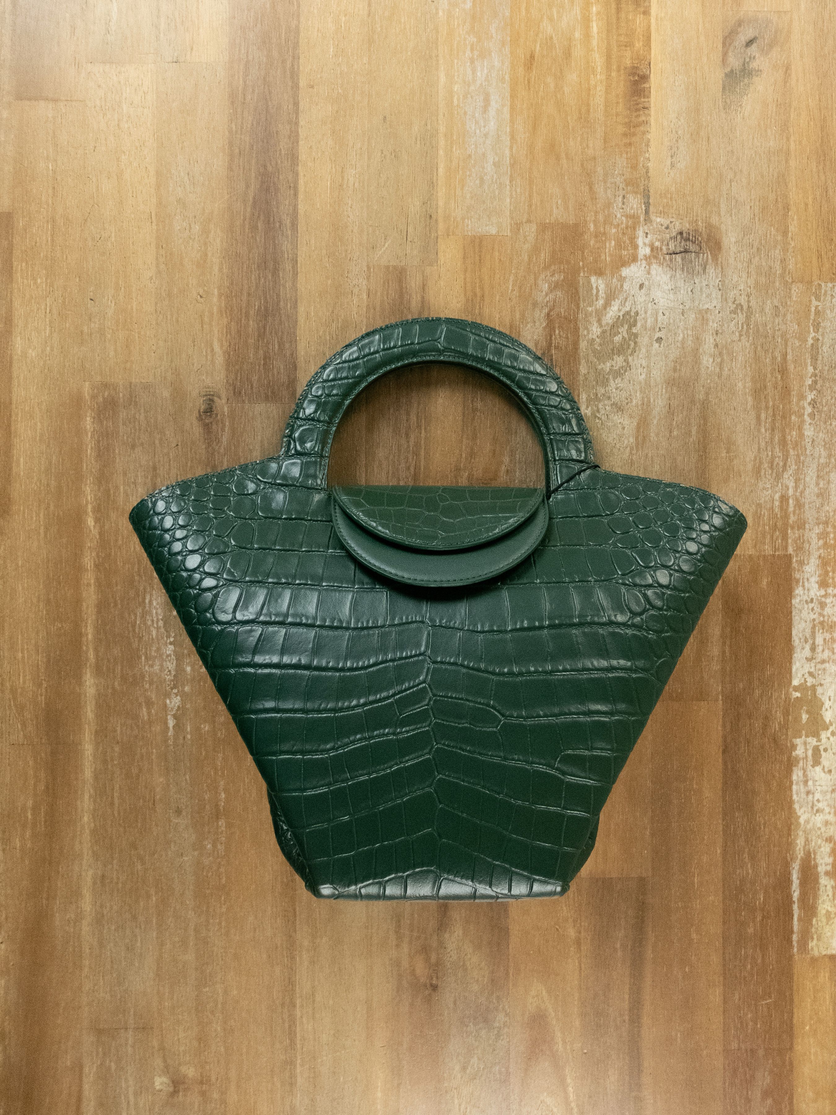 Bottega Veneta BOTTEGA VENETA Doll green croc effect leather handbag bag Size ONE SIZE - 4 Thumbnail