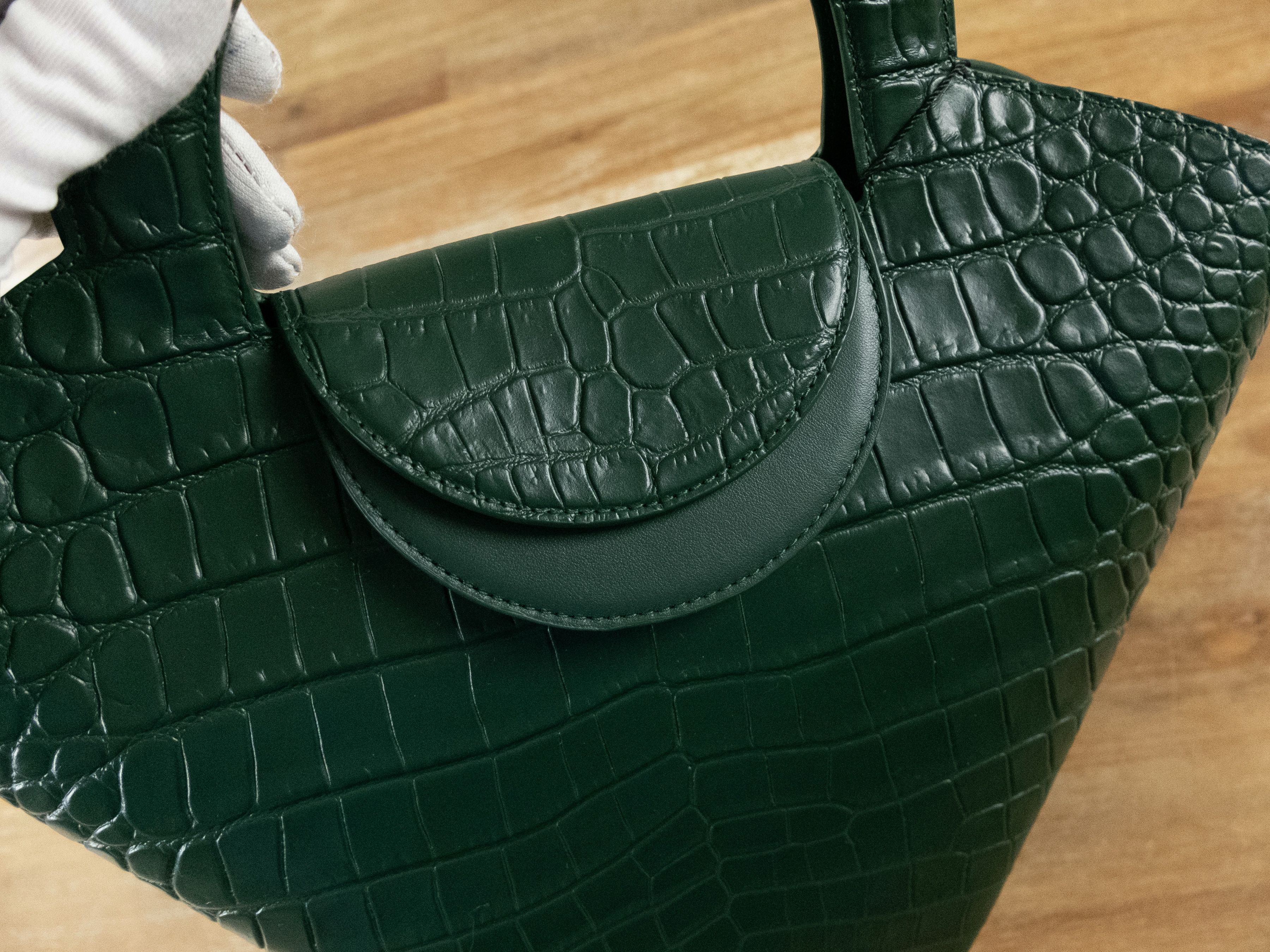 Bottega Veneta BOTTEGA VENETA Doll green croc effect leather handbag bag Size ONE SIZE - 5 Thumbnail
