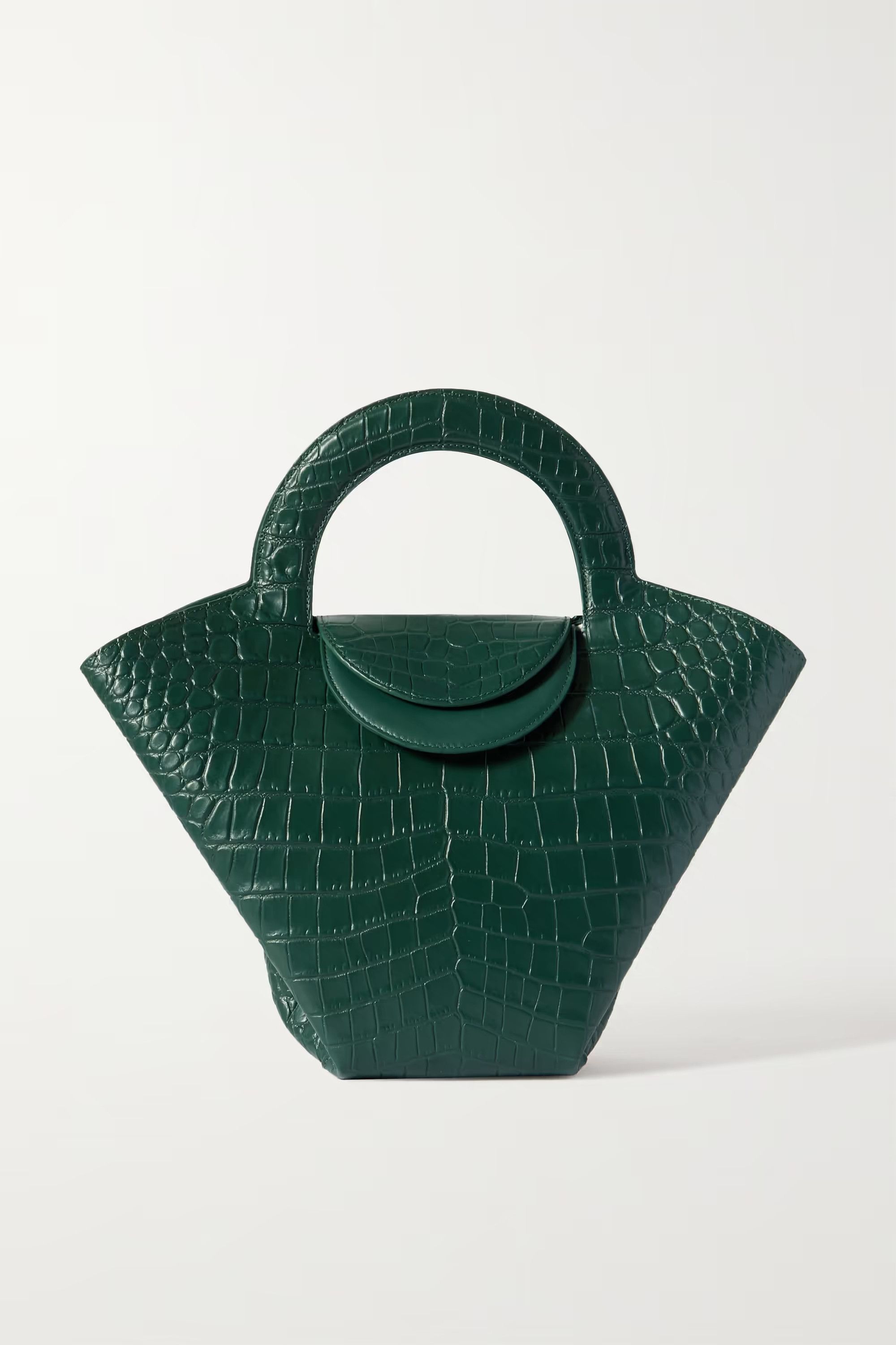 Bottega Veneta BOTTEGA VENETA Doll green croc effect leather handbag bag Size ONE SIZE - 1 Thumbnail
