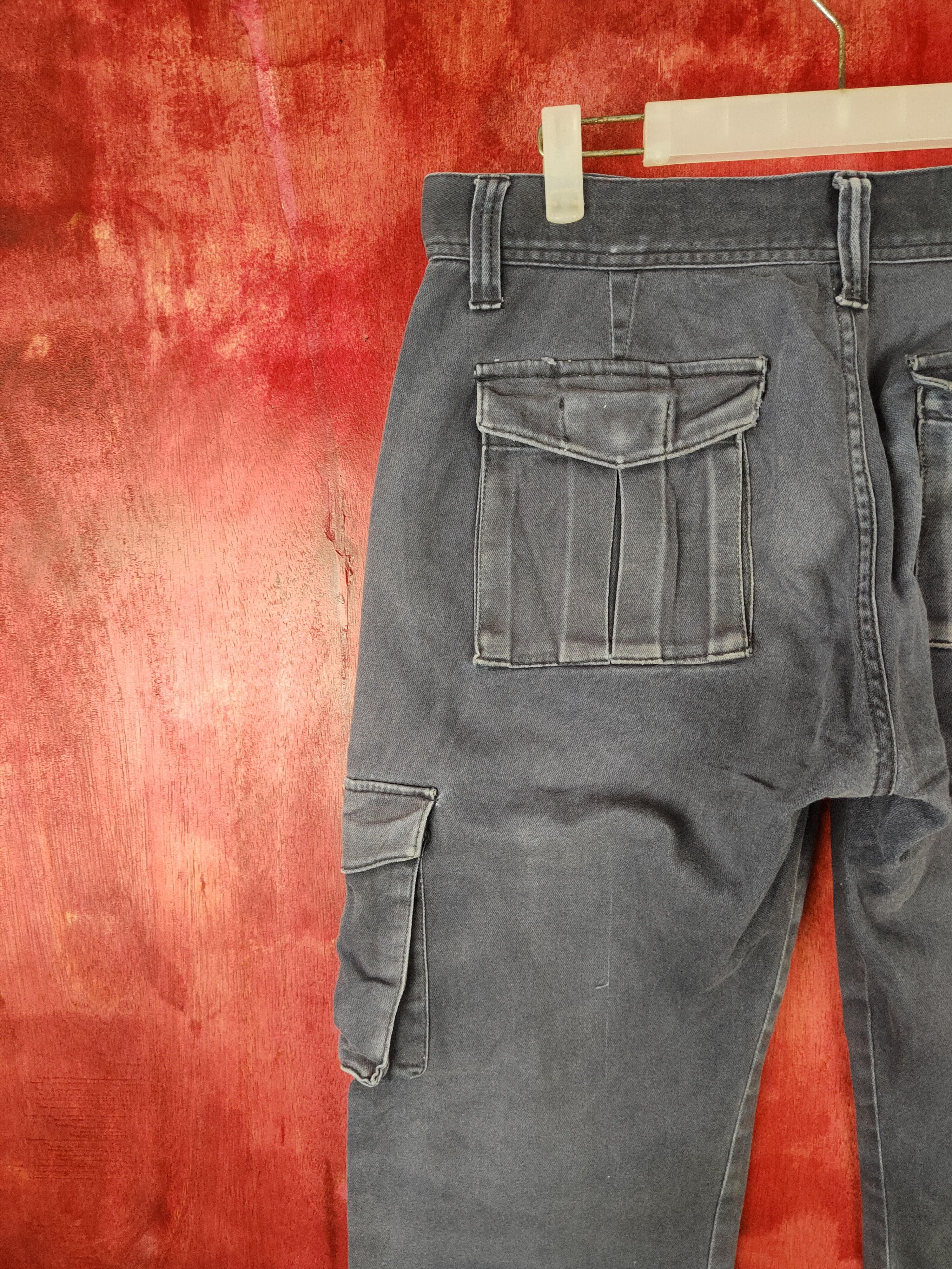 Global Work × Japanese Brand Global Work Dark faded Blue Multi Pocket Cargo Pants #S452 Size US 32 / EU 48 - 8 Thumbnail