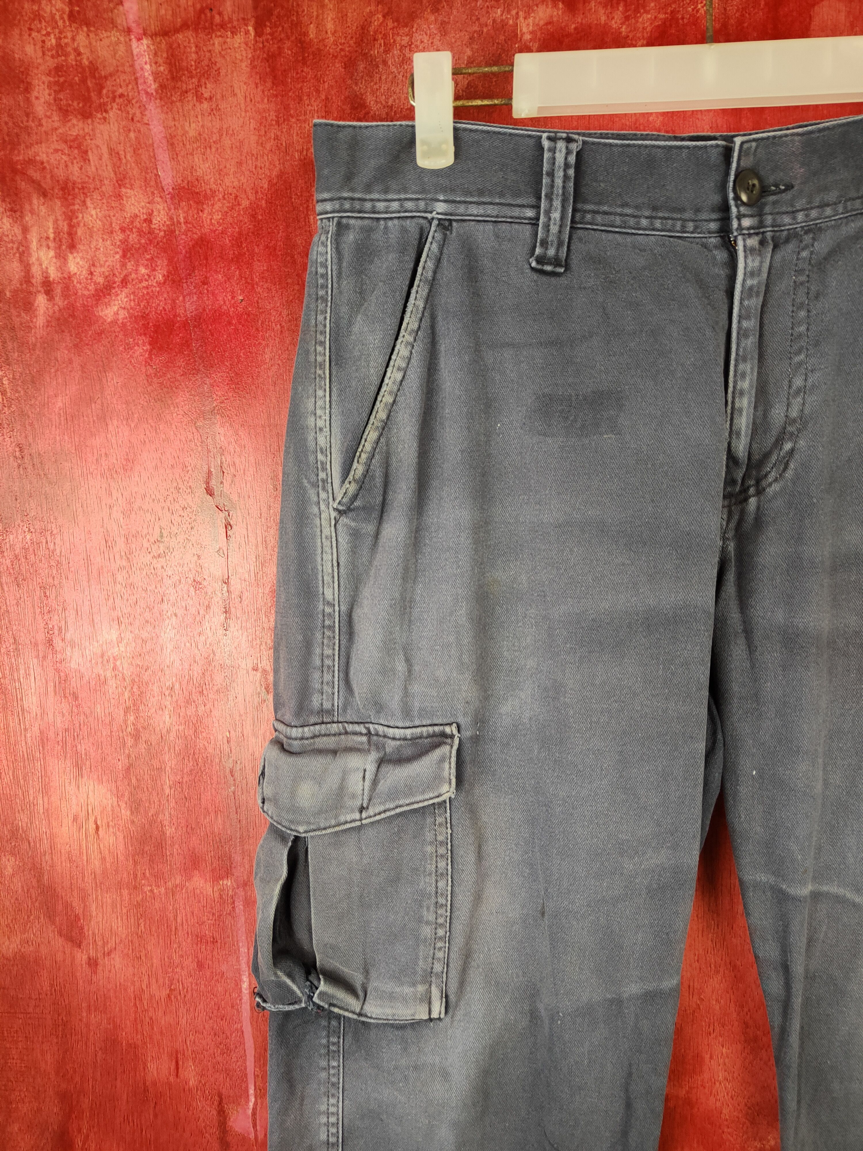 Global Work × Japanese Brand Global Work Dark faded Blue Multi Pocket Cargo Pants #S452 Size US 32 / EU 48 - 3 Thumbnail