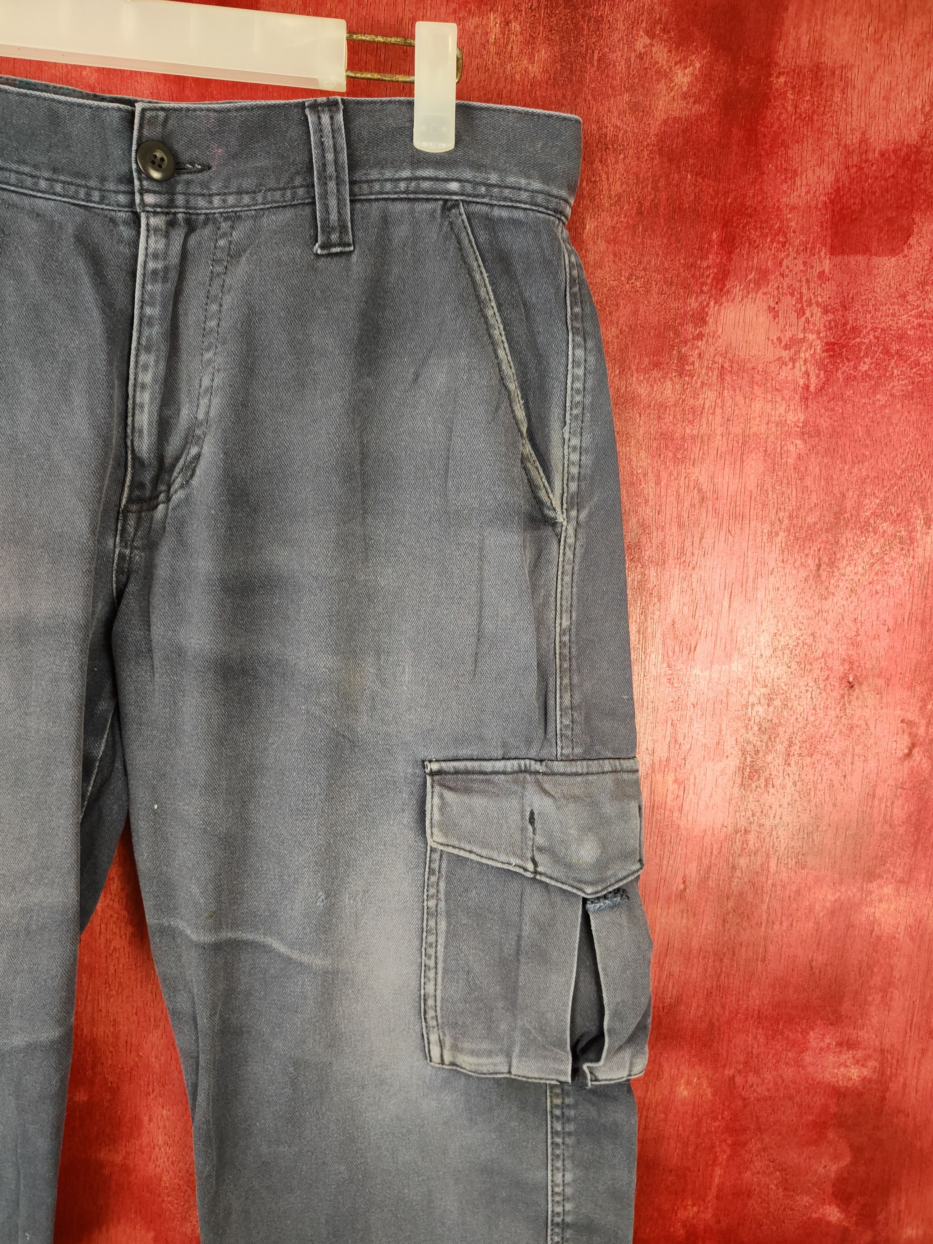 Global Work × Japanese Brand Global Work Dark faded Blue Multi Pocket Cargo Pants #S452 Size US 32 / EU 48 - 5 Thumbnail