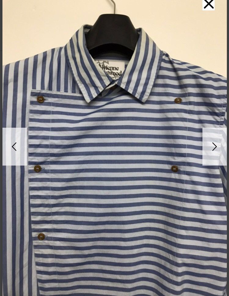 image of Vintage Super Stripe Blue Design in Blue Stripe, Men's (Size Small)