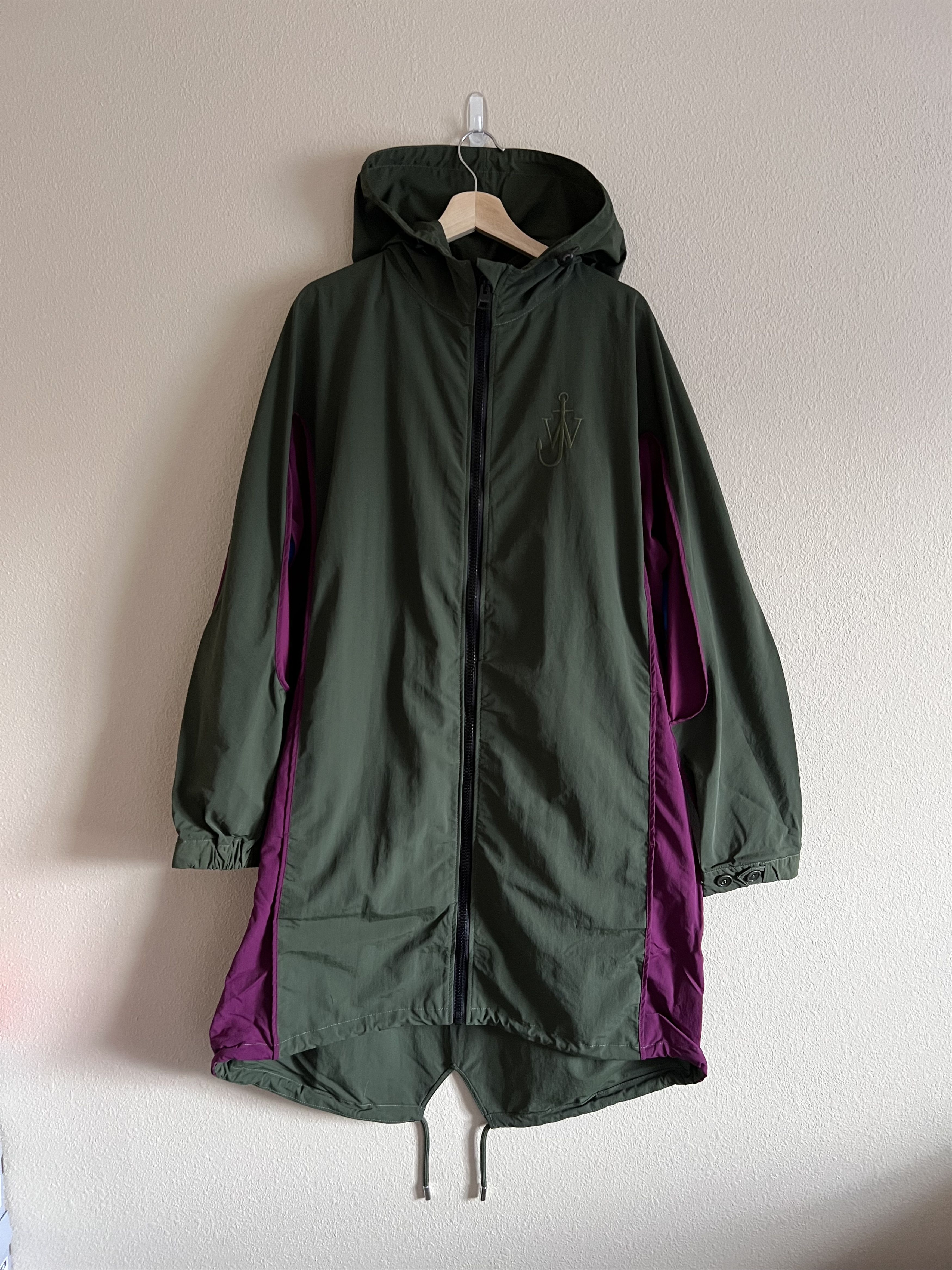 image of J W Anderson J.w. Anderson Long Color Black Parka In Bottle Green, Men's (Size XL)