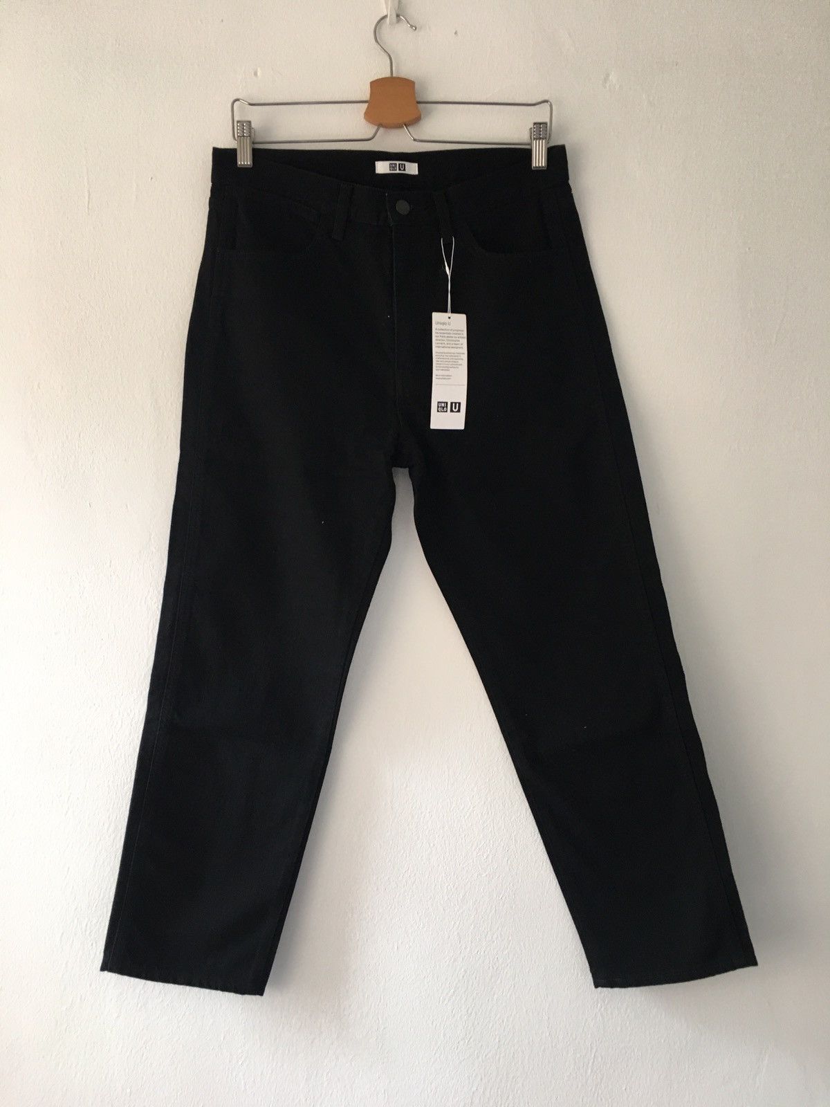 image of Lemaire x Uniqlo Slim Fit Straight Jeans in Black, Men's (Size 30)