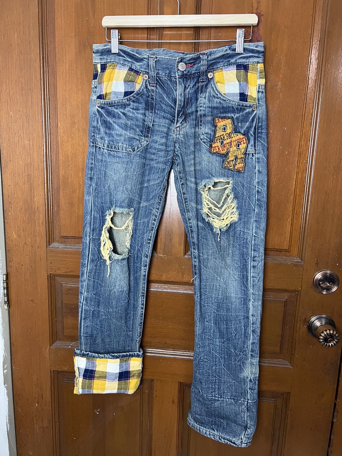 Japanese Brand × Vintage Double Waist Heart of Gold 1968 Distressed Denim Size US 32 / EU 48 - 2 Thumbnail