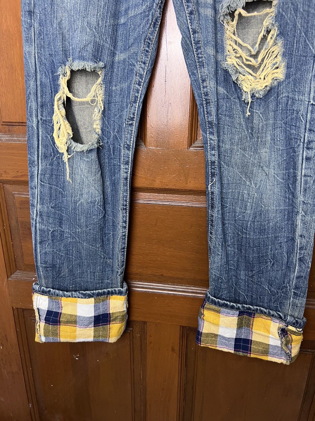 Japanese Brand × Vintage Double Waist Heart of Gold 1968 Distressed Denim Size US 32 / EU 48 - 8 Thumbnail
