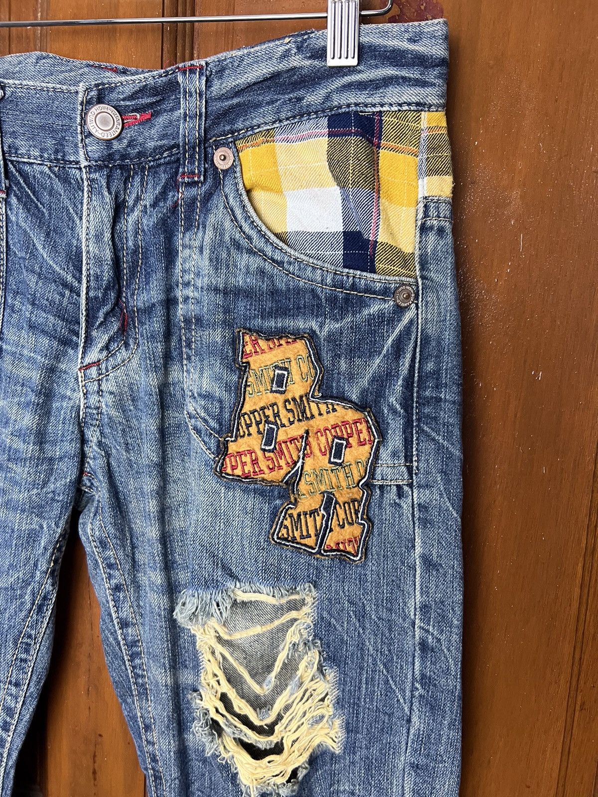 Japanese Brand × Vintage Double Waist Heart of Gold 1968 Distressed Denim Size US 32 / EU 48 - 4 Thumbnail