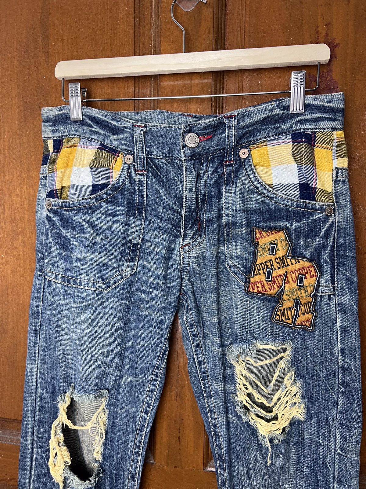 Japanese Brand × Vintage Double Waist Heart of Gold 1968 Distressed Denim Size US 32 / EU 48 - 3 Thumbnail