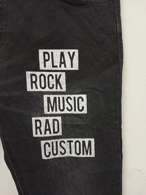Japanese Brand Rad Custom Rock Printed Jeans Size US 29 - 4 Thumbnail
