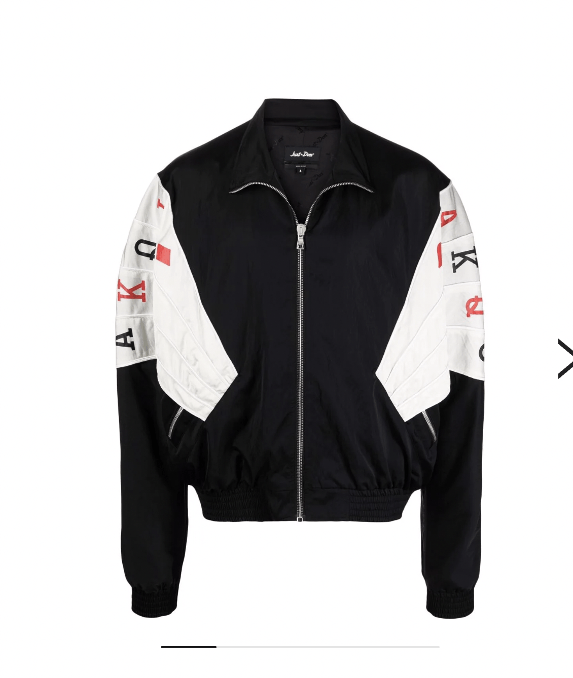 image of Just Don Playing Cards Bat Wing Track Jacket In Black, Men's (Size Medium)