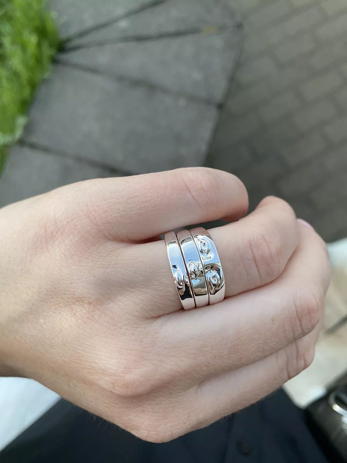 Jewelry Vintage Face Three Stack Finger Ring Set Size ONE SIZE - 4 Thumbnail