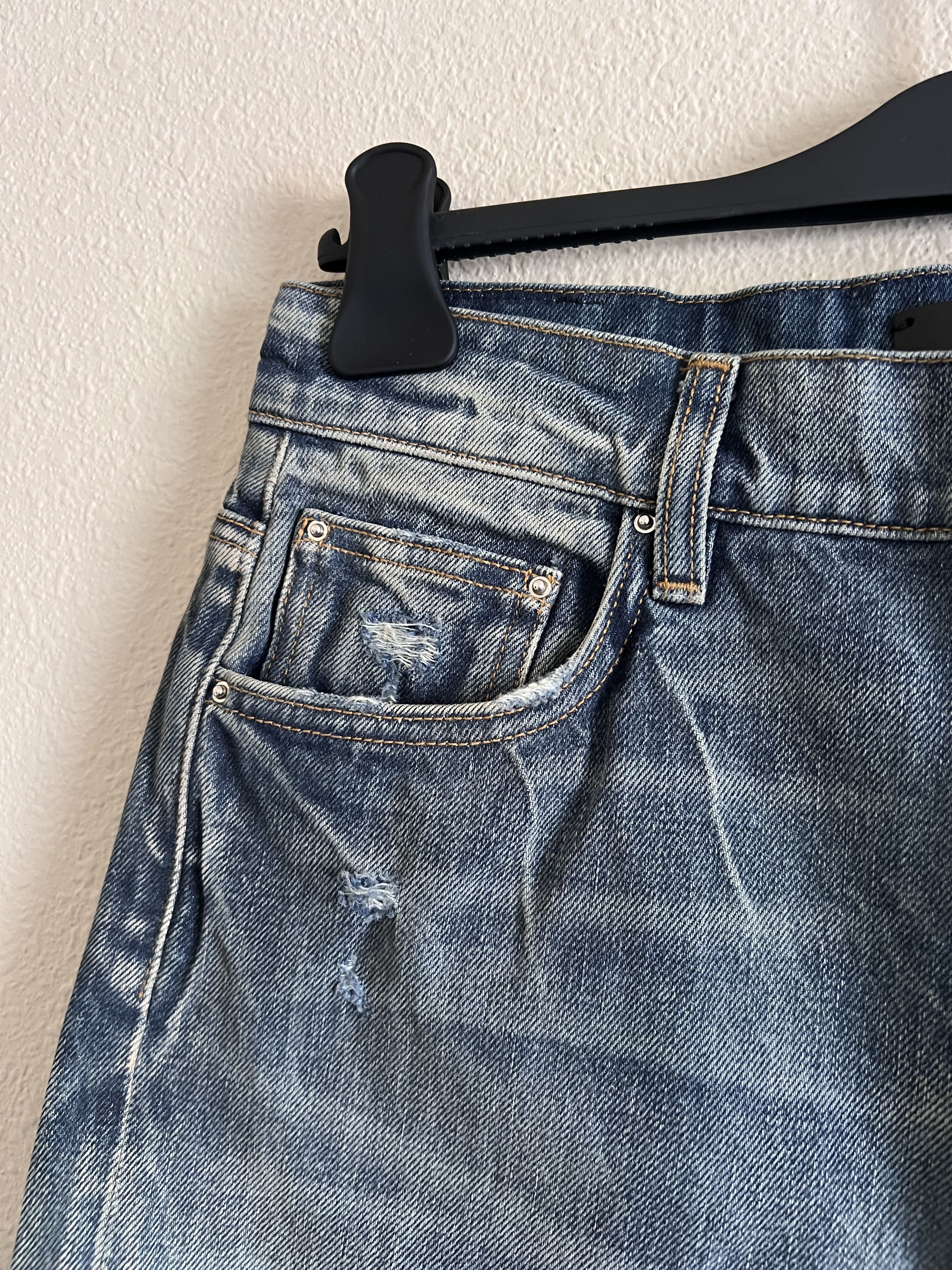Amiri Amiri Straight Fit Slit Denim Jeans Indigo Clay Size US 30 / EU 46 - 5 Thumbnail