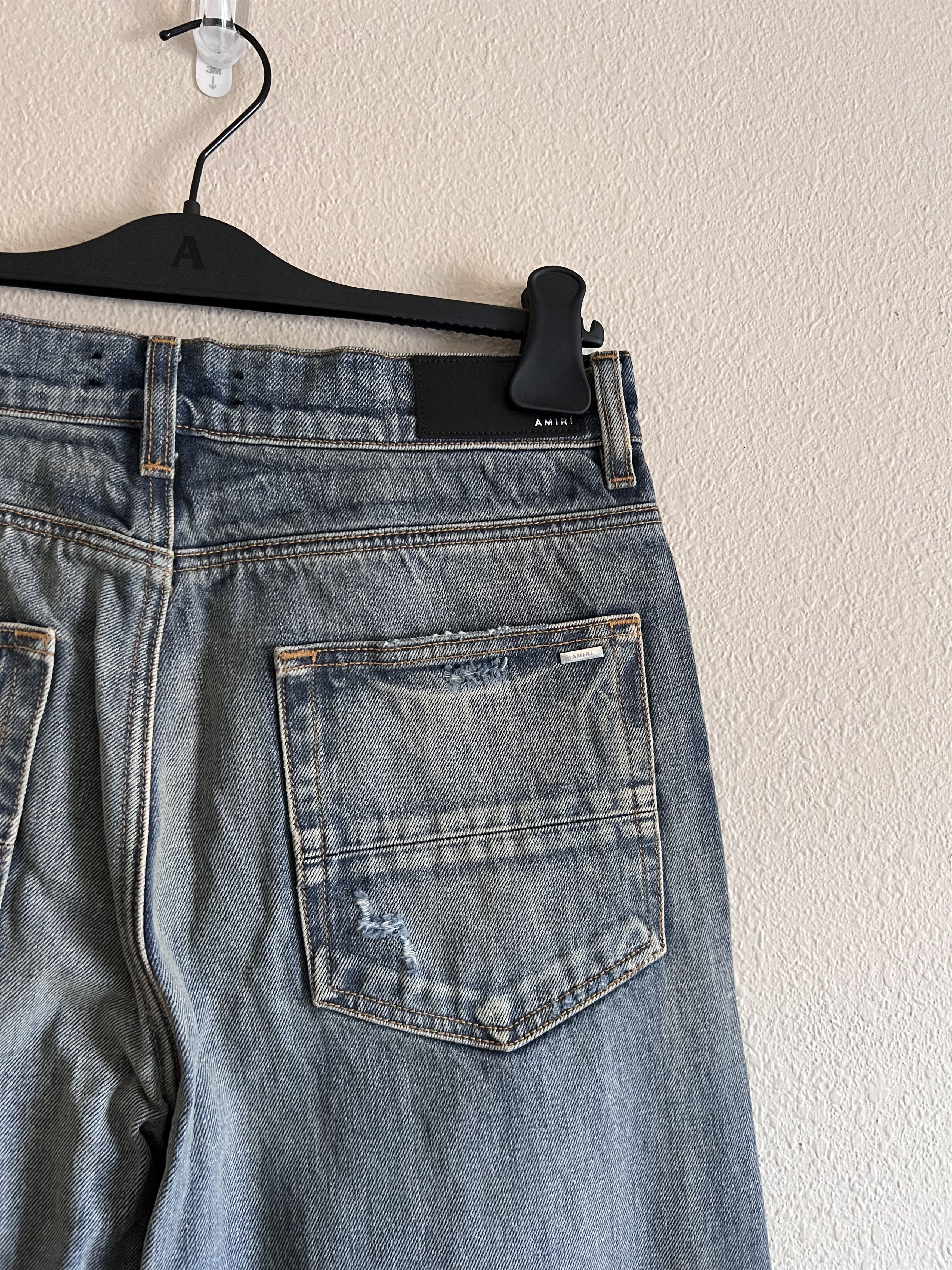 Amiri Amiri Straight Fit Slit Denim Jeans Indigo Clay Size US 30 / EU 46 - 8 Thumbnail