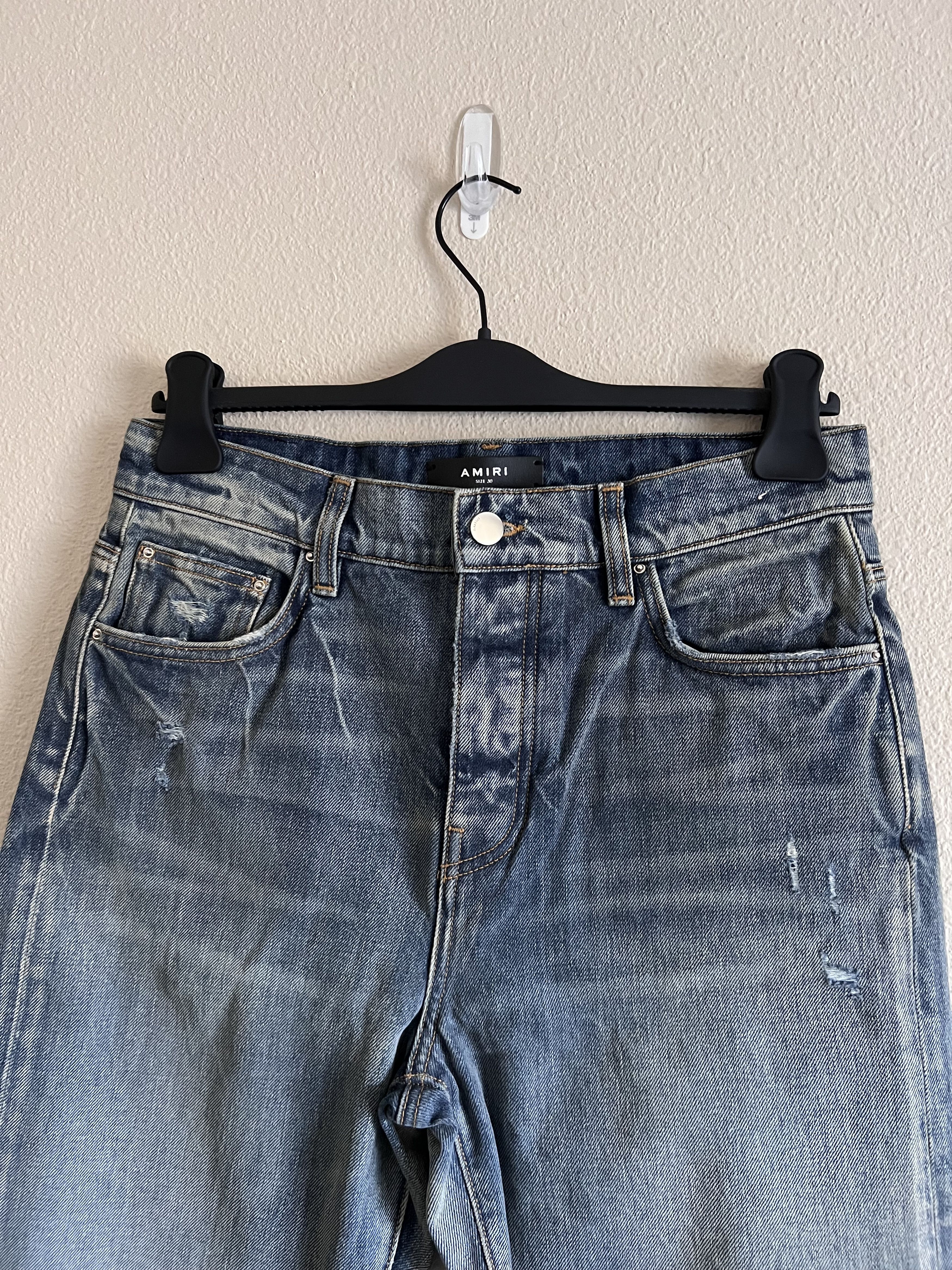 Amiri Amiri Straight Fit Slit Denim Jeans Indigo Clay Size US 30 / EU 46 - 2 Thumbnail