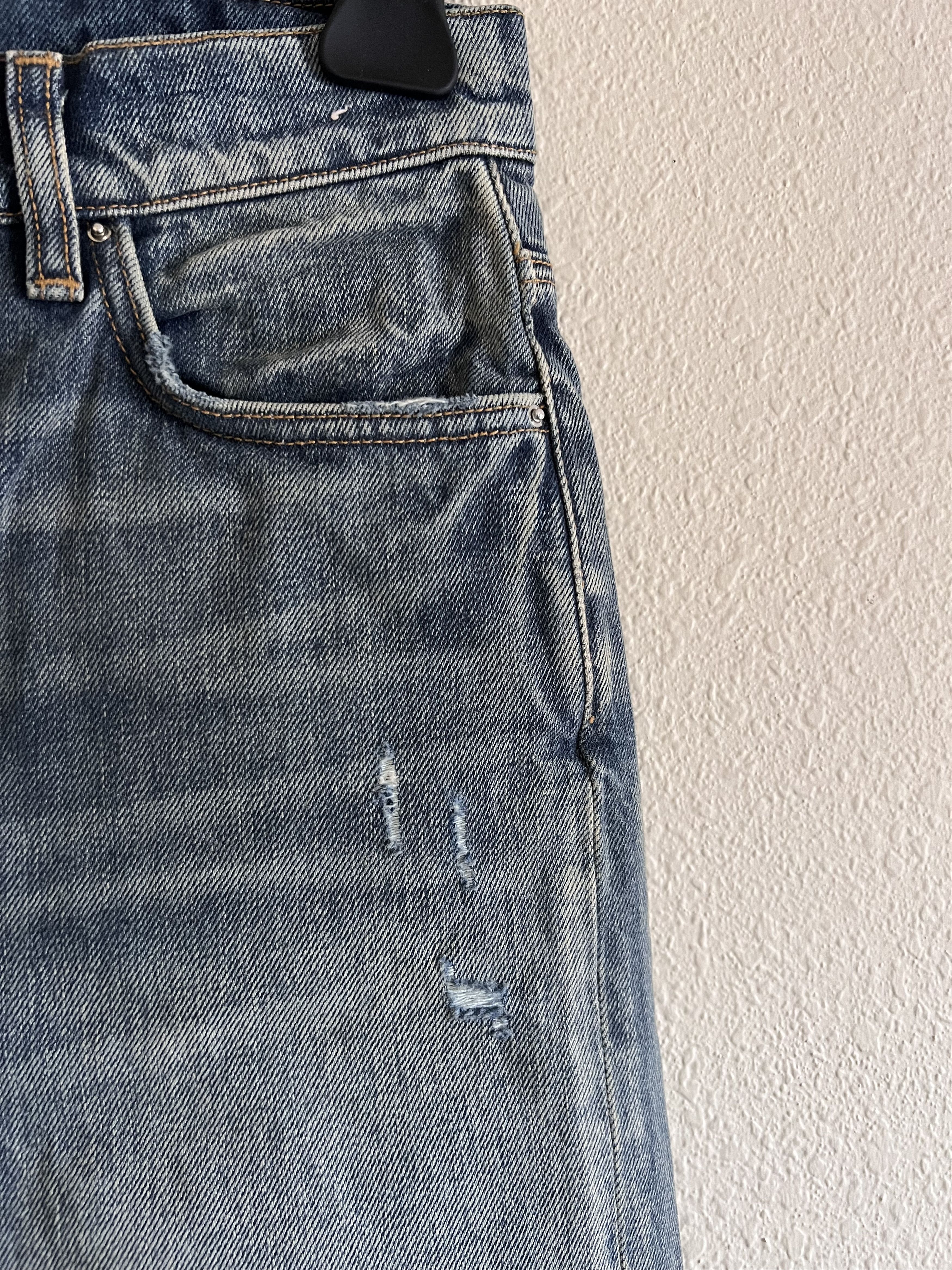 Amiri Amiri Straight Fit Slit Denim Jeans Indigo Clay Size US 30 / EU 46 - 6 Thumbnail