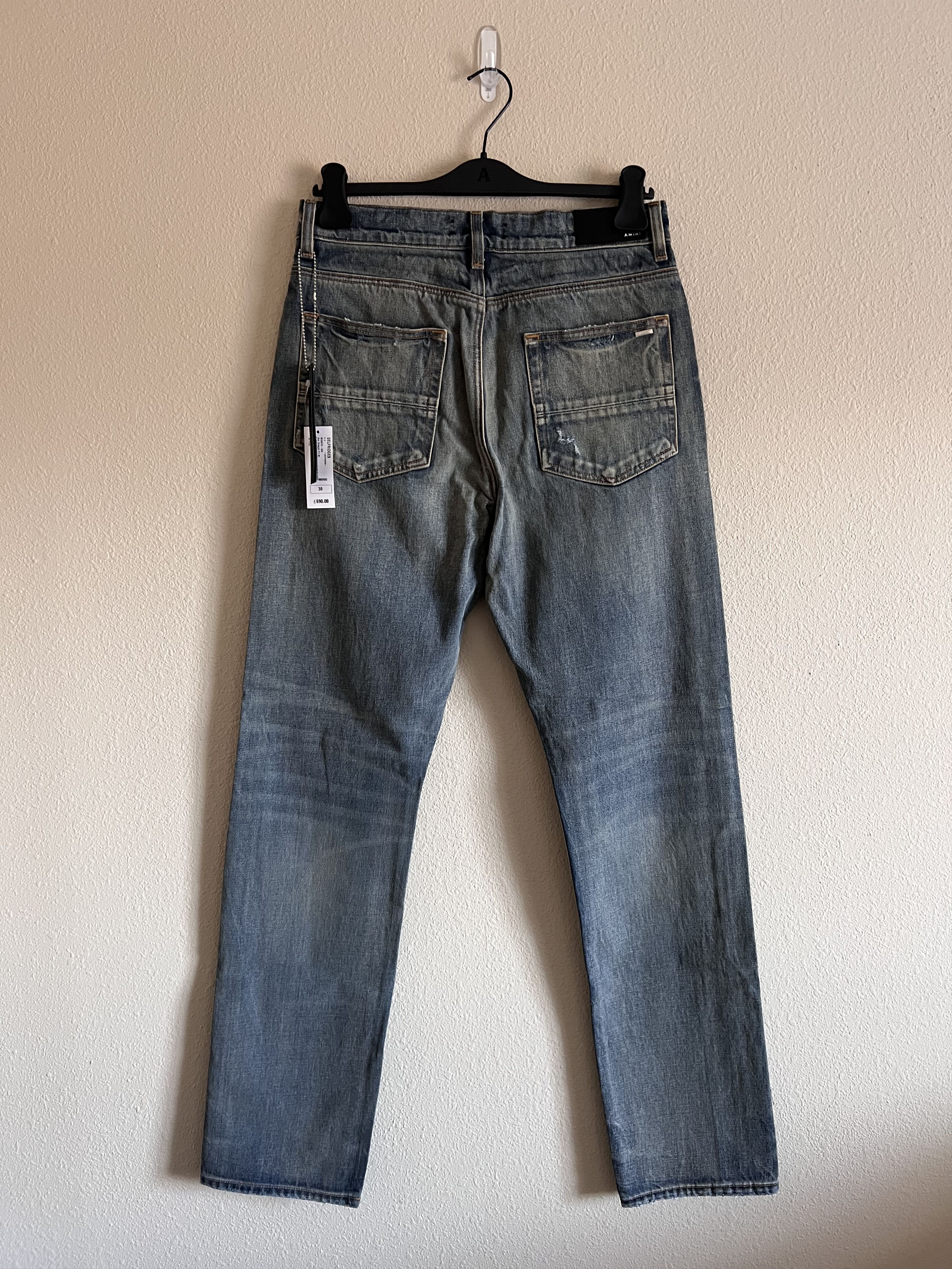 Amiri Amiri Straight Fit Slit Denim Jeans Indigo Clay Size US 30 / EU 46 - 7 Thumbnail